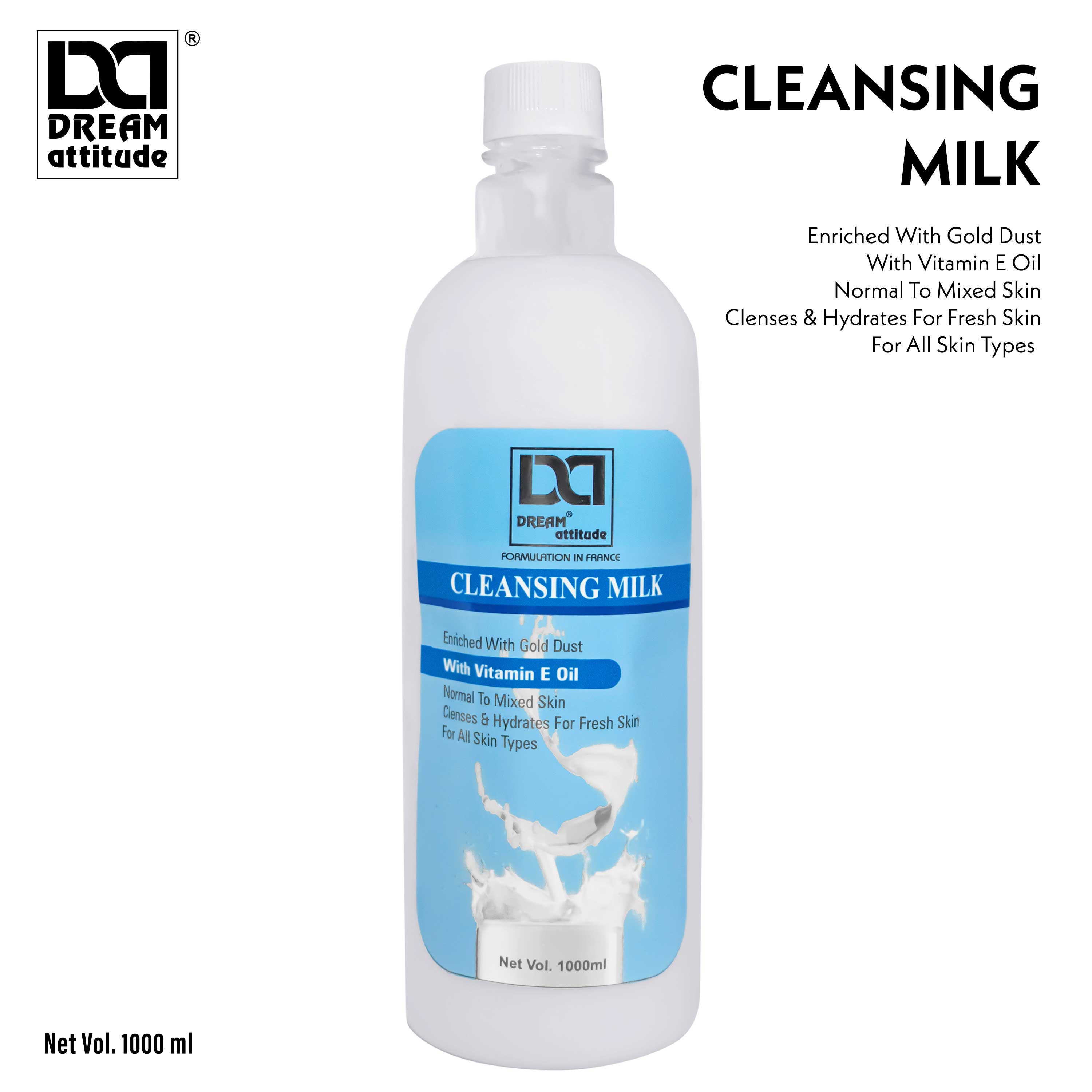 DREAM attitude Whitening Cleansing Milk: Brightening Skincare for Luminous Complexion [500ML] [1000ML]