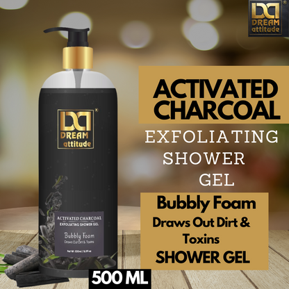 Detoxify and Rejuvenate: Activated Charcoal Exfoliating Shower GelDetoxify and Rejuvenate: Activated Charcoal Exfoliating Shower Gel (500ml)