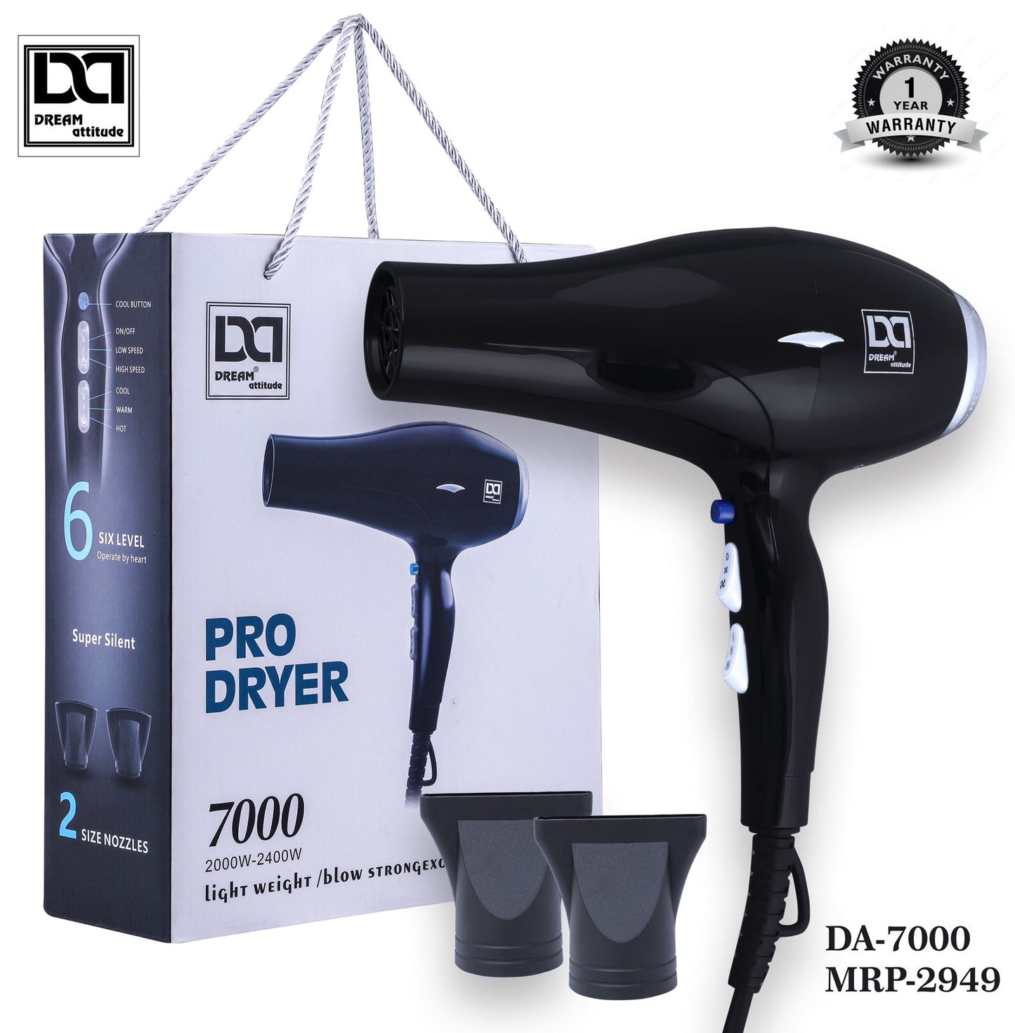 Dream Attitude Professional Hair Dryer: Elevate Your Styling Experience [MODEL NO:7000]