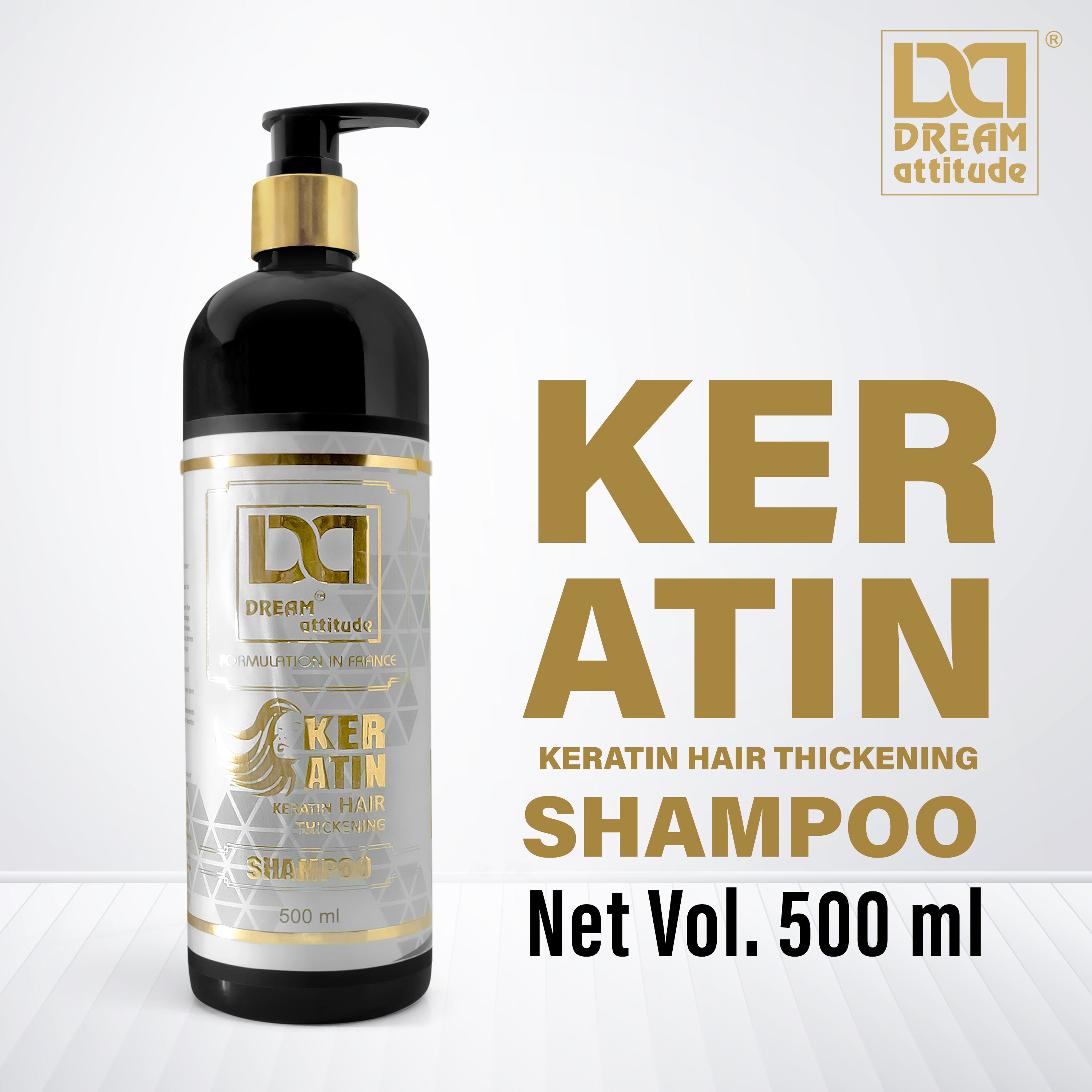 Dream Attitude Keratin Hair Thickening Shampoo - Transform Your Hair with Volume and Strength[500ml]