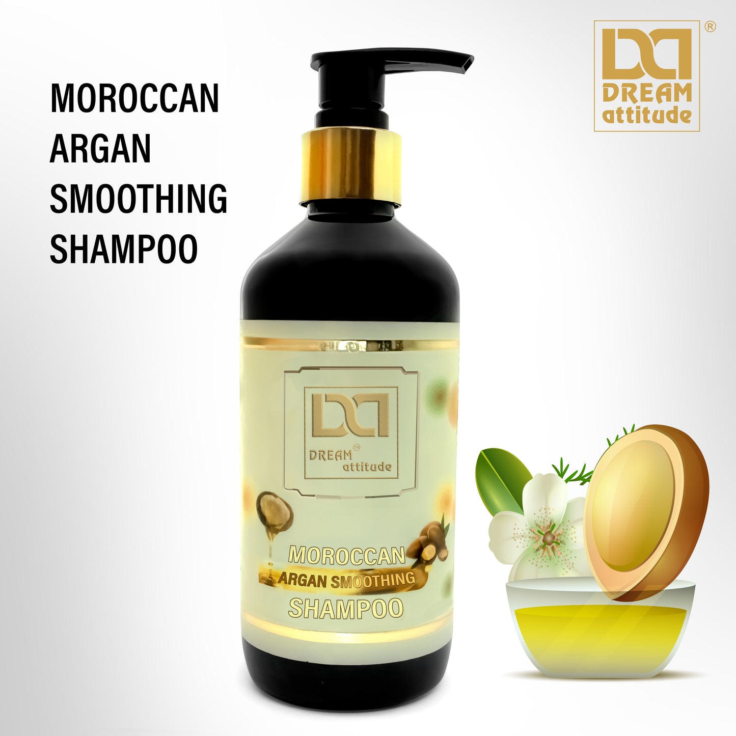 Dream Attitude Moroccan Argan Smoothing Shampoo - Natural Luxury for Your Hair [500ml]