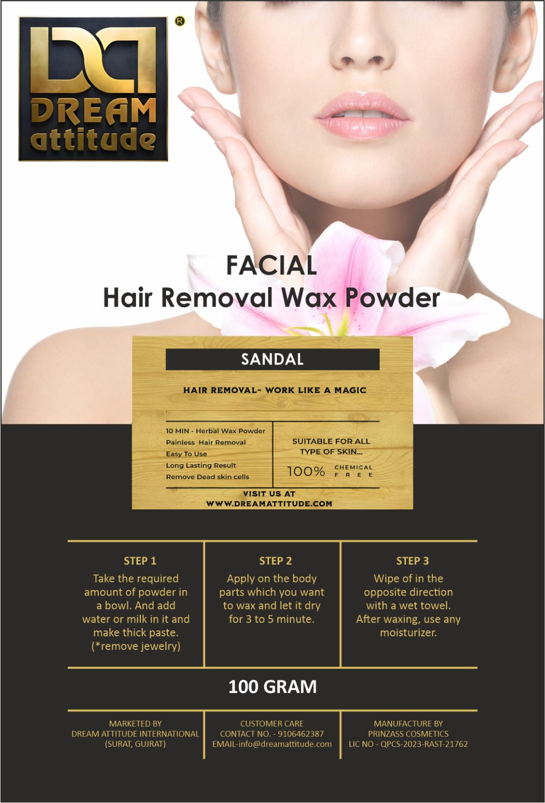 Facial Hair Removal Wax Powder [100gm]