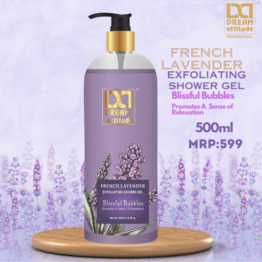 Elevate Your Shower Experience with DREAM Attitude French Lavender Exfoliating Shower Gel  [500ml][