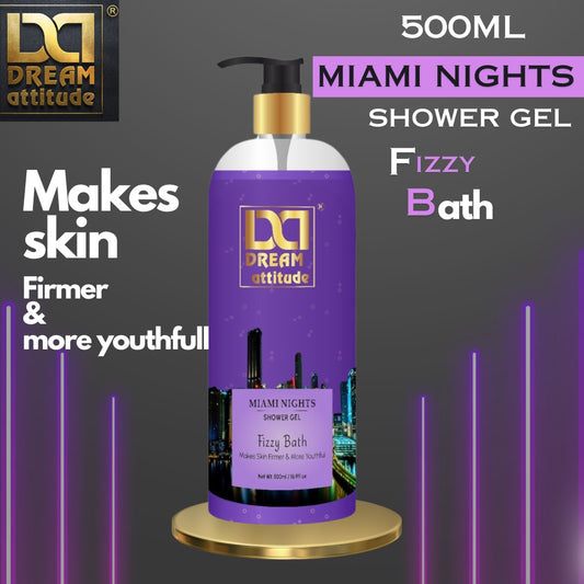 Dream Attitude - Miami Nights Shower Gel [Fizzy Bath Makes skin Firmer & More Youthful] 500ml