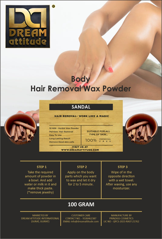 "Unveil Sublime Elegance: DREAM Attitude Sandalwood-Infused Body Hair Removal Wax Powder"
