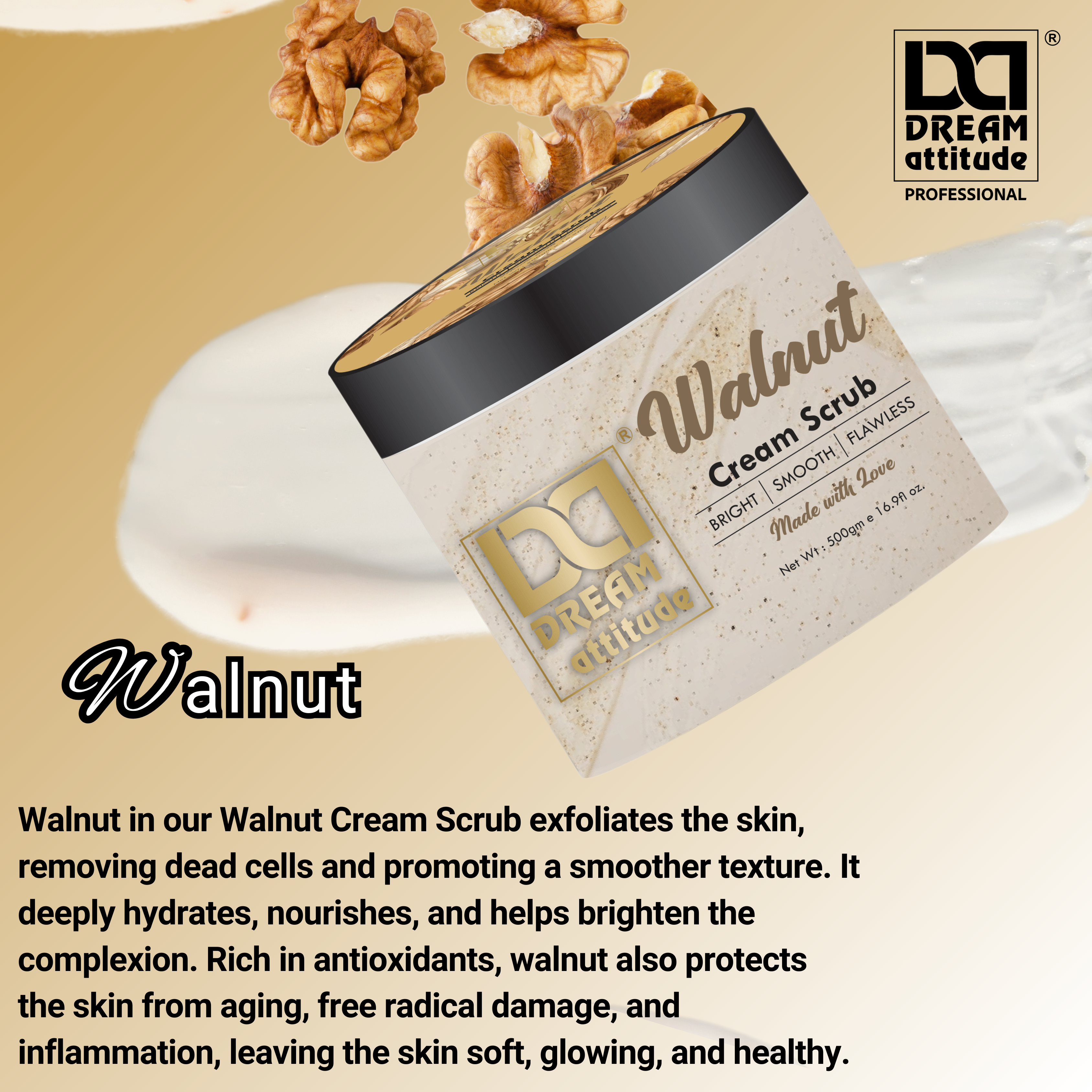 Walnut Face Scrub for Radiant Skin - Dream Attitude Skincare