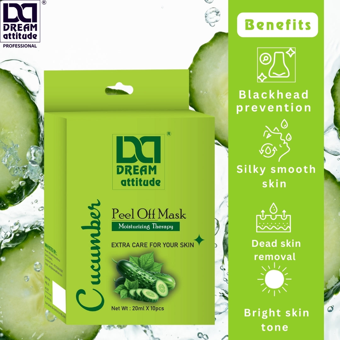 Cucumber Peel Off Mask benefits include blackhead prevention, dead skin removal, silky smooth skin, and bright skin tone.