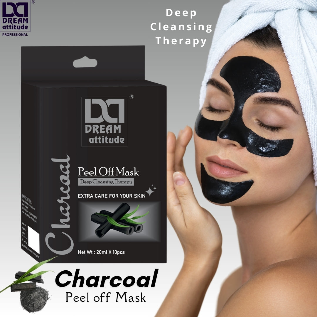 Dream Attitude Charcoal Peel Off Mask - Deep Cleansing Therapy for Clear and Radiant Skin