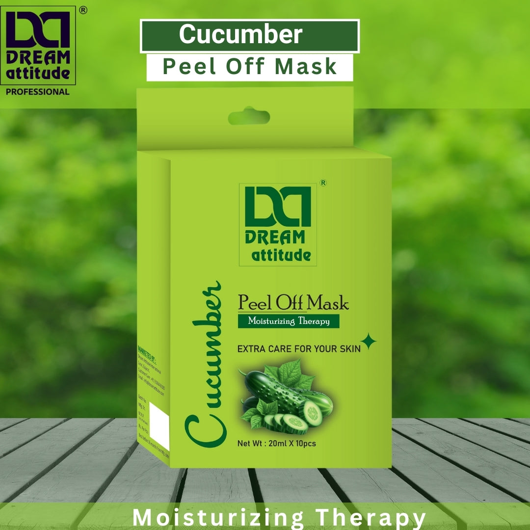 Dream Attitude Cucumber Peel Off Mask with Moisturizing Therapy for soft, silky skin and enhanced hydration.