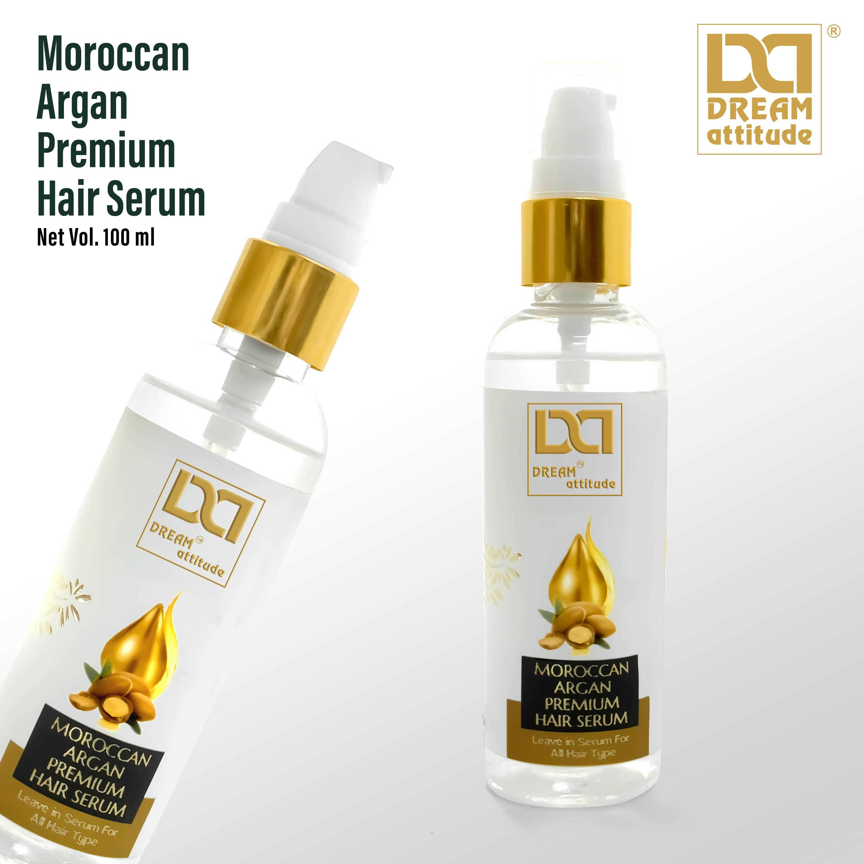 Dream Attitude Moroccan Argan Premium Hair Serum - Opulent Indulgence for Silky Smoot [100ml] Hair