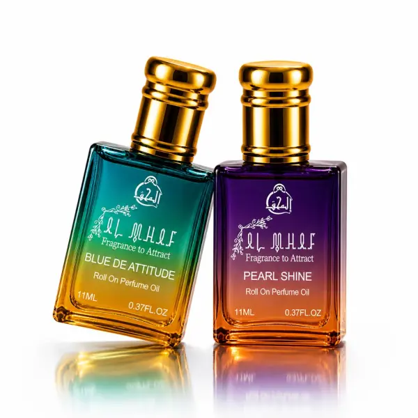 Attar Perfume Oil Combo Pack of 2 | Blue De Attitude & Pearl Shine | Alcohol Free Long Lasting Unisex Perfume | Fresh Soft Balanced Fragrance | Roll On Pocket Perfume for Men & Women | Travel Friendly