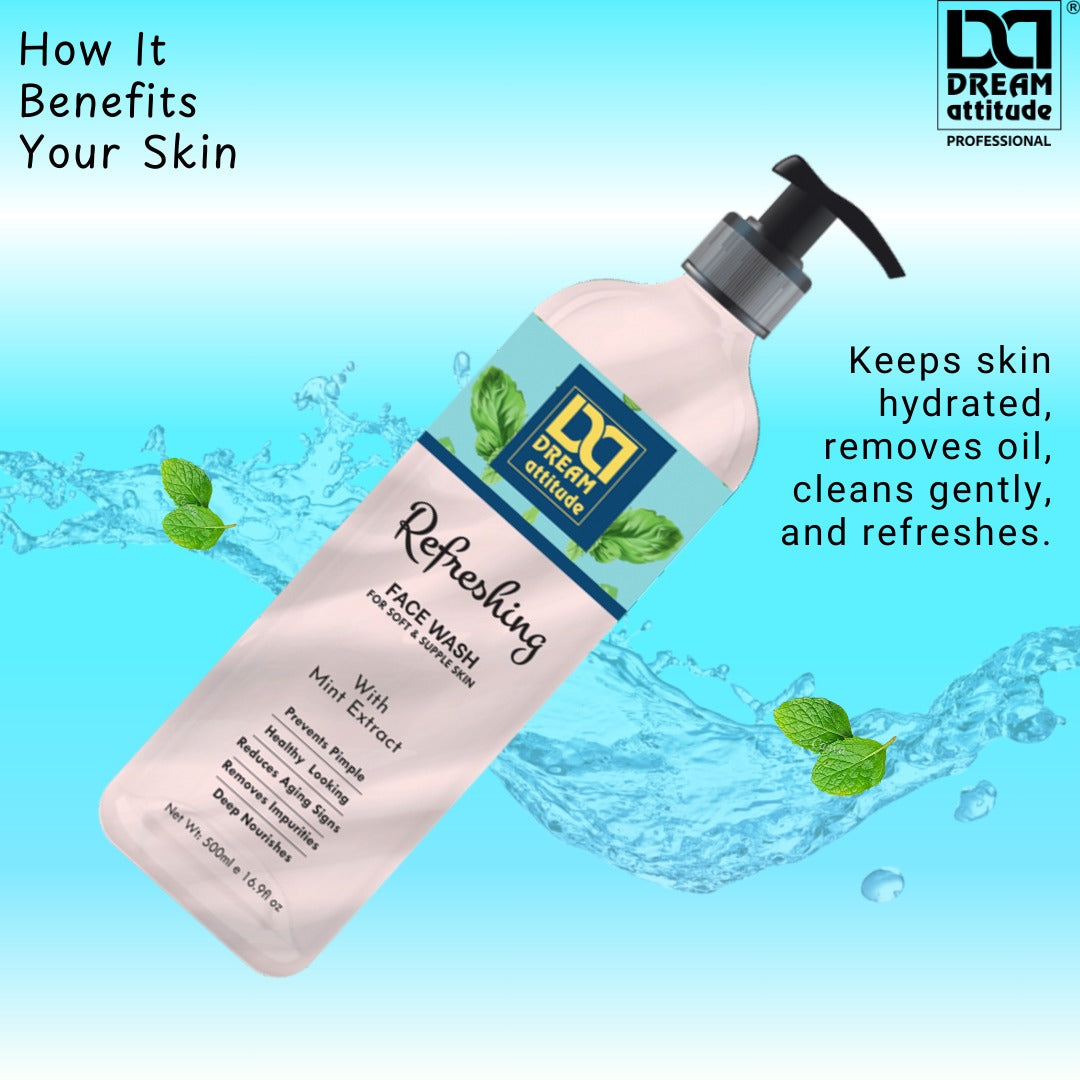 Refreshing Face Wash with Mint | Hydrating and Deep Cleansing Formula - Image 22 - DREAM Attitude