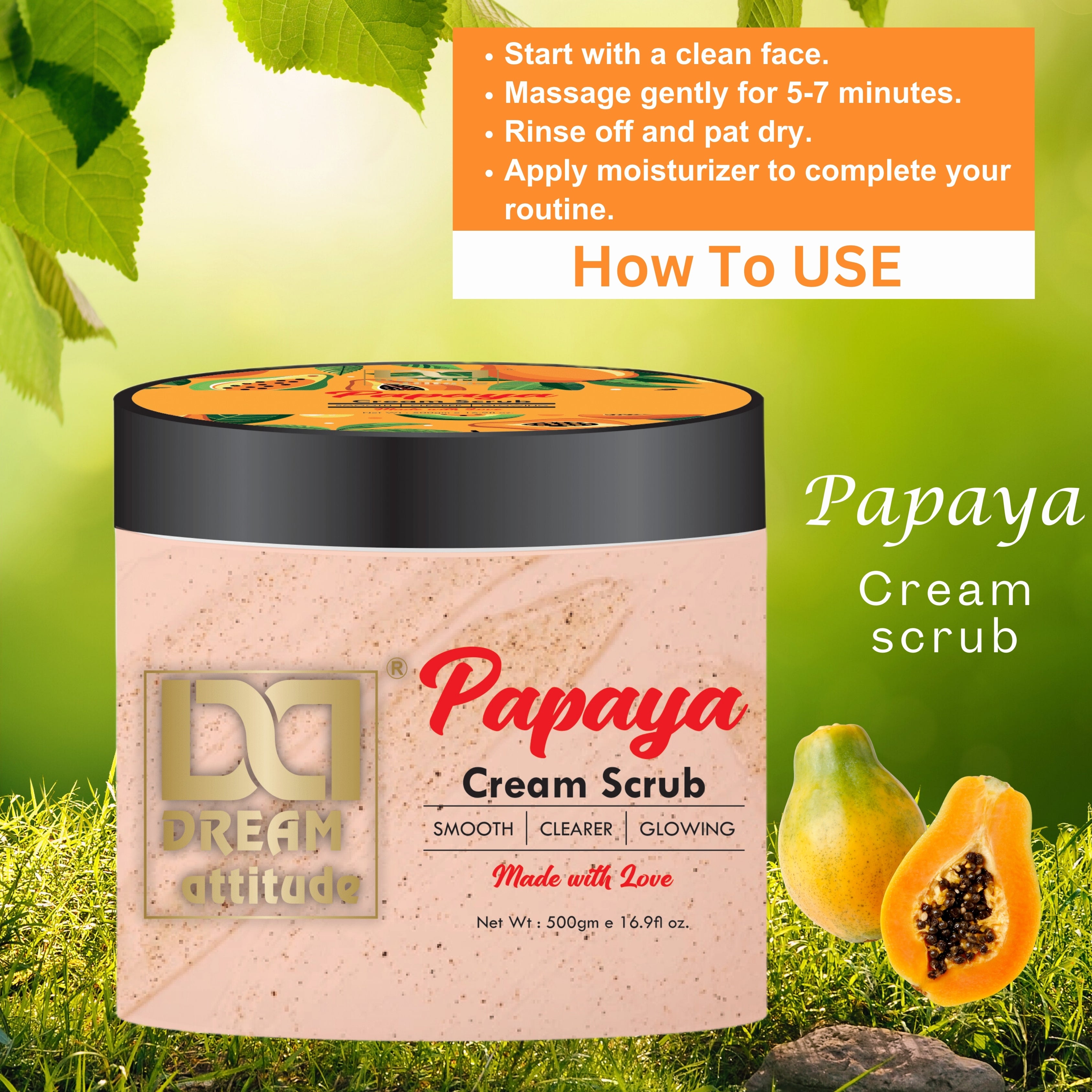 Papaya Cream Scrub – Natural Exfoliating Scrub for Smooth, Radiant Skin - Image 6 - DREAM Attitude