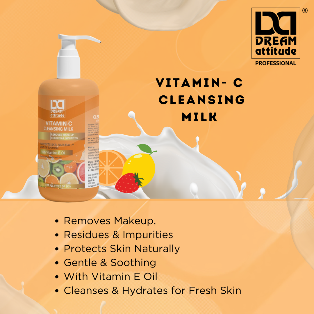 VITAMIN -C CLEANSING MILK [900ML]  [500ML] - Image 3 - DREAM Attitude