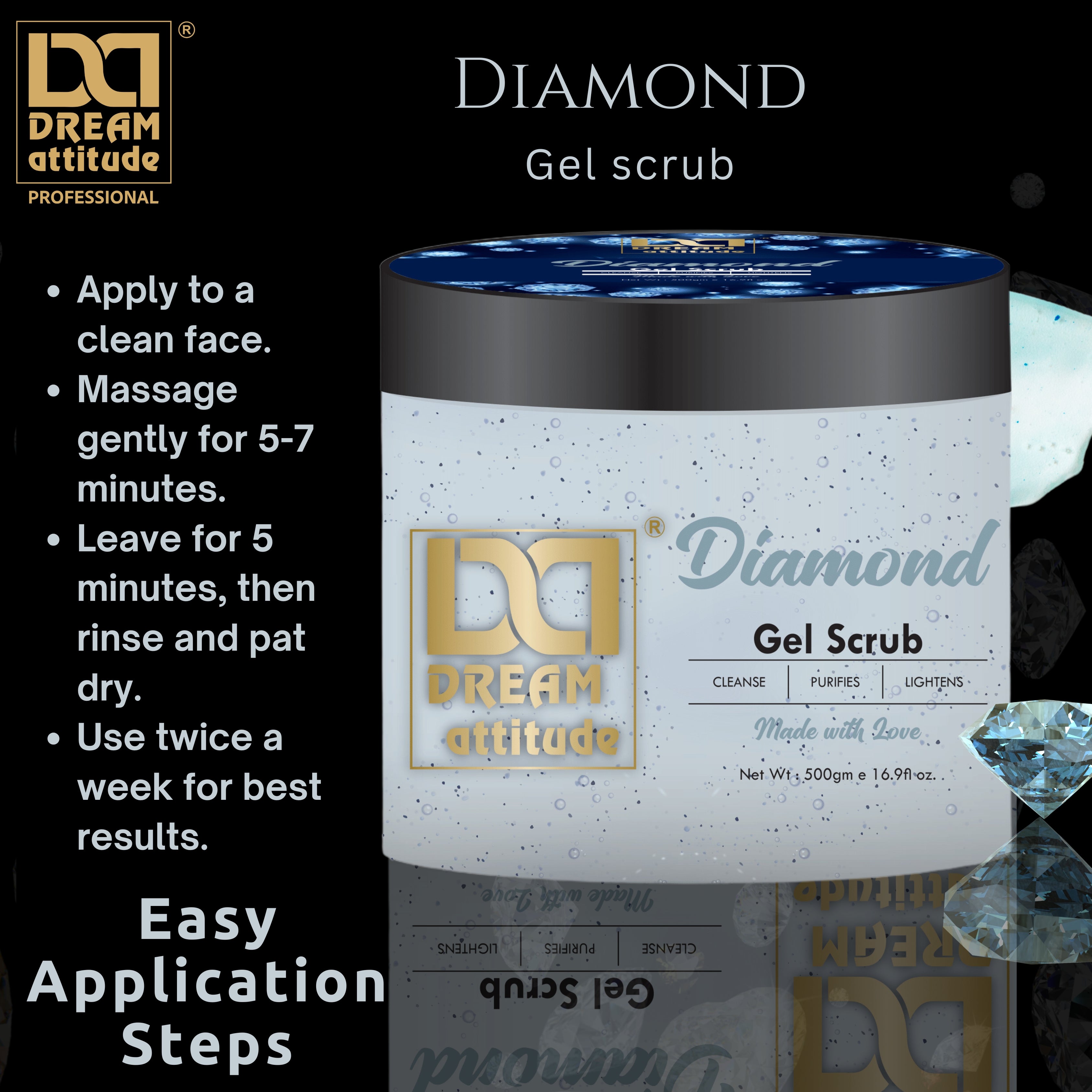 Exfoliating Scrub for Face - Diamond Gel Scrub | Natural Skincare - Image 11 - DREAM Attitude