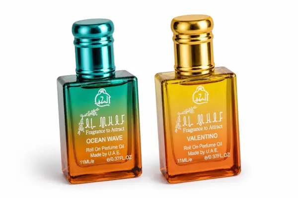 Fresh Sweet Attar Perfume Oil Combo Pack of 2 | Ocean Wave & Valent | Alcohol Free Long Lasting Fragrance | Refreshing Smooth Scent | Unisex Roll On Perfume for Men & Women | Travel Friendly