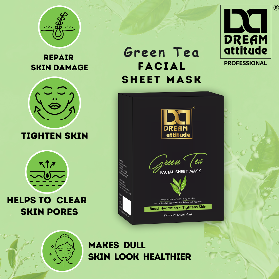 Green Tea Facial Sheet Mask - Image 4 - DREAM Attitude