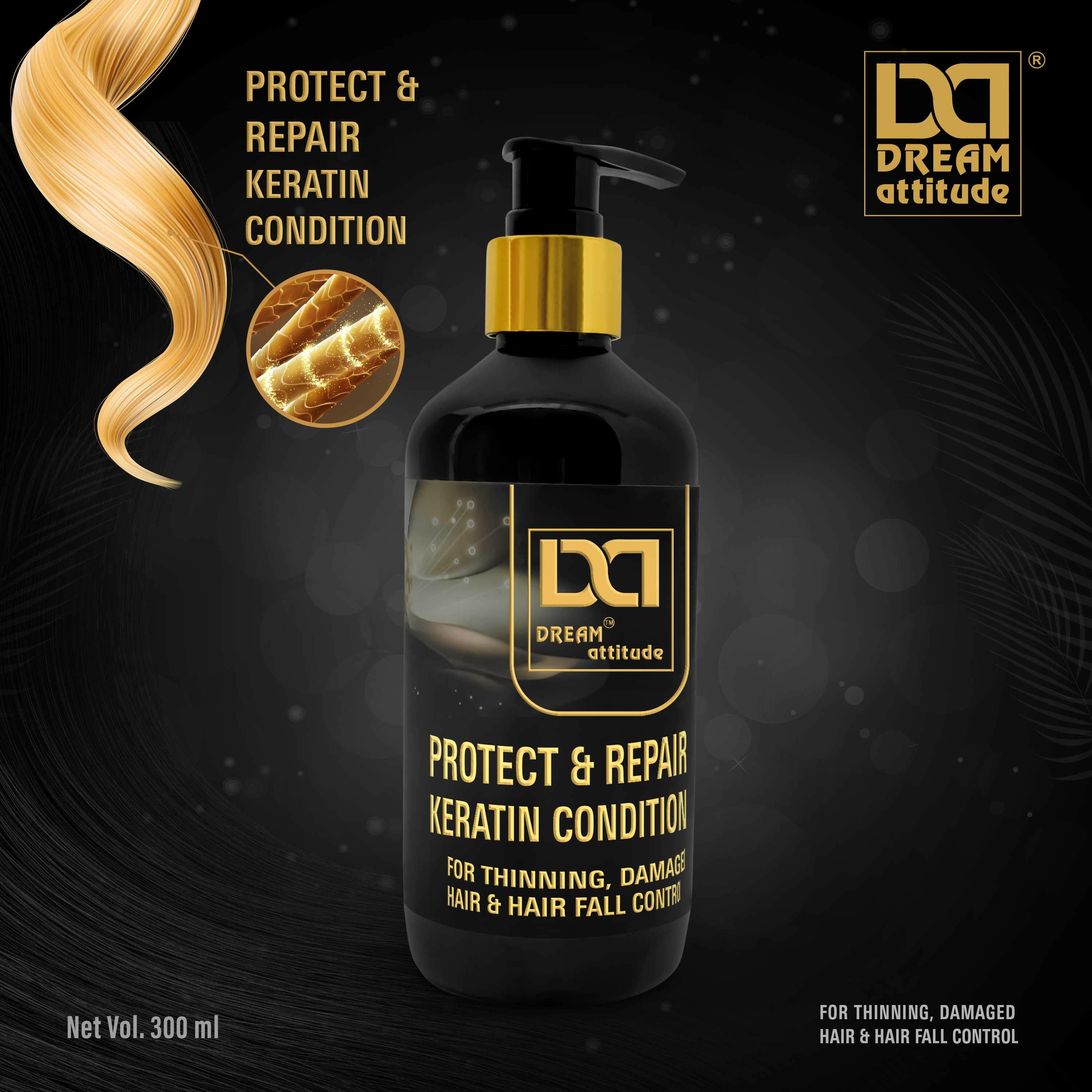 Dream Attitude Protect and Repair Keratin Conditioner - Intense Care for Strong, Beautiful Ha [300ml]           ir 300ML