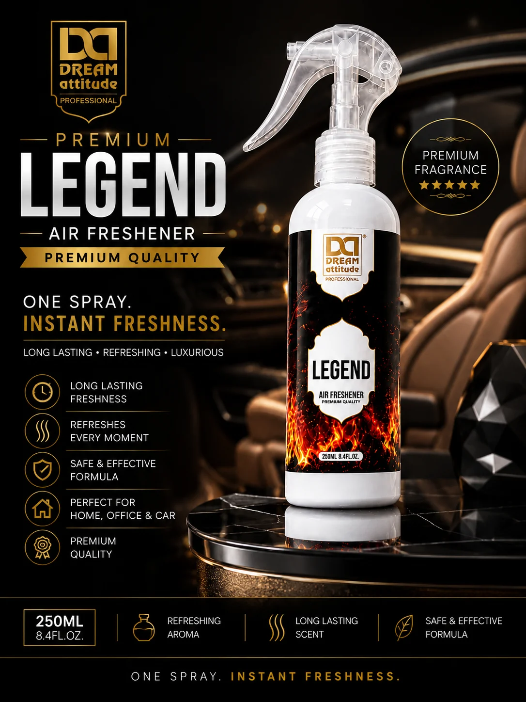 Dream Attitude Premium Legend Air Freshener – 250 ml - Image 2 - DREAM Attitude