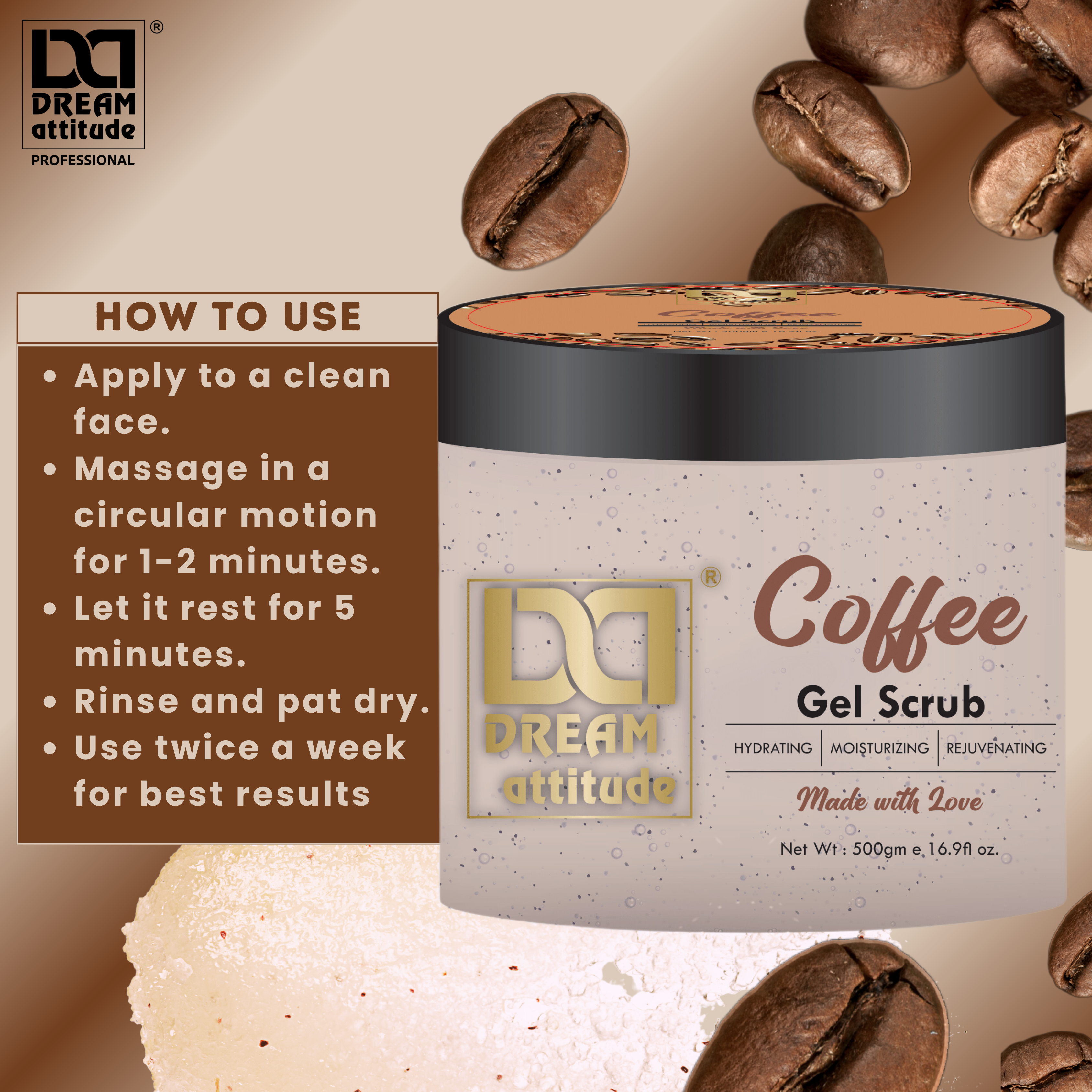 Exfoliating Gel with Coffee Scrub – Gentle Skincare Solution - Image 4 - DREAM Attitude