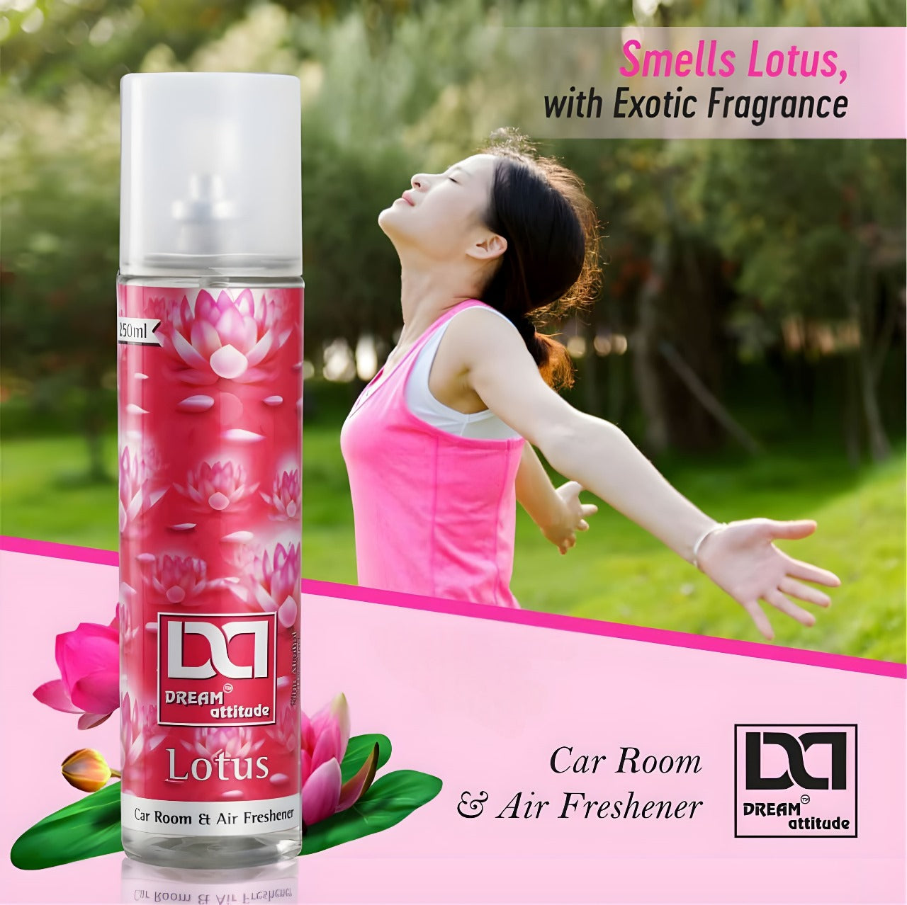 DREAM attitude Lotus Air Freshener: Tranquil Essence of Blooming Lotus