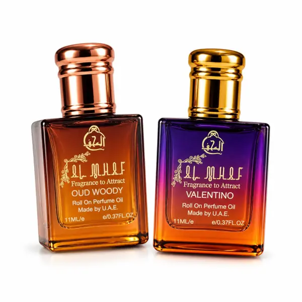 Attar Perfume Oil Combo Pack of 2 | Oud Intense & Valent | Alcohol Free Long Lasting Unisex Perfume | Strong Sweet Balanced Fragrance | Roll On Pocket Perfume for Men & Women | Travel Friendly