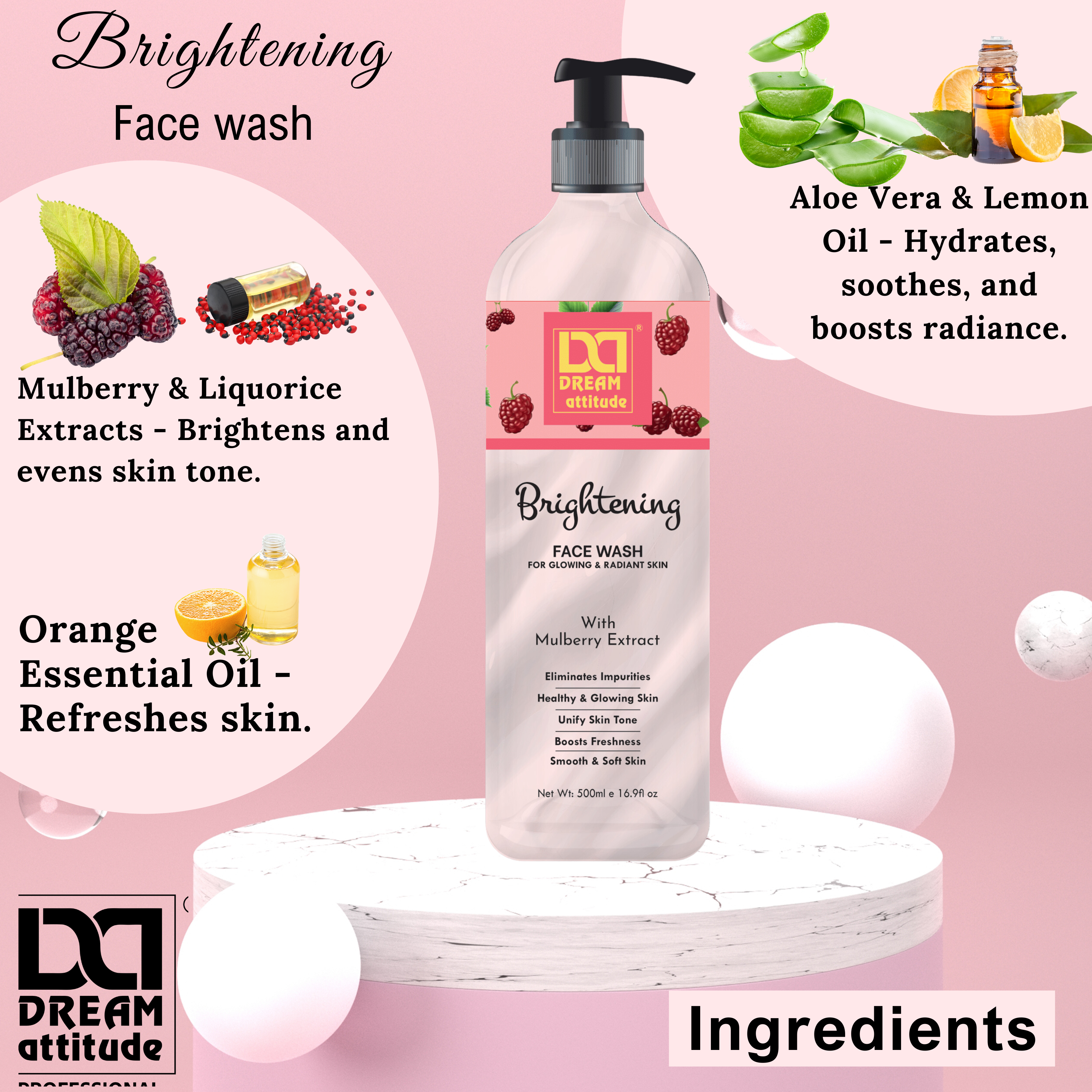 Brightening Face Wash for Glowing Skin with Mulberry Extract - Image 4 - DREAM Attitude