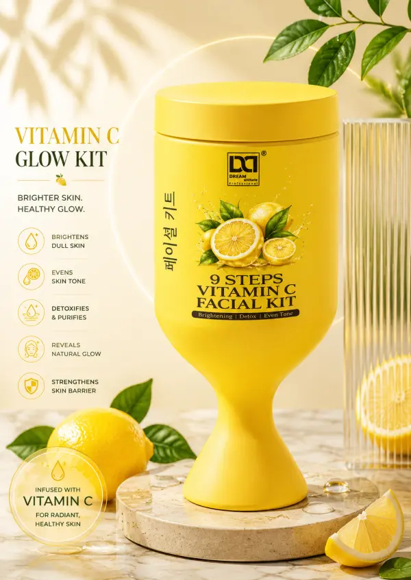 Vitamin C Premium Facial Kit ( 9 Steps)| Complete Brightening Facial for Instant Glow | Smooth, Clear & Radiant Skin Finish at Home