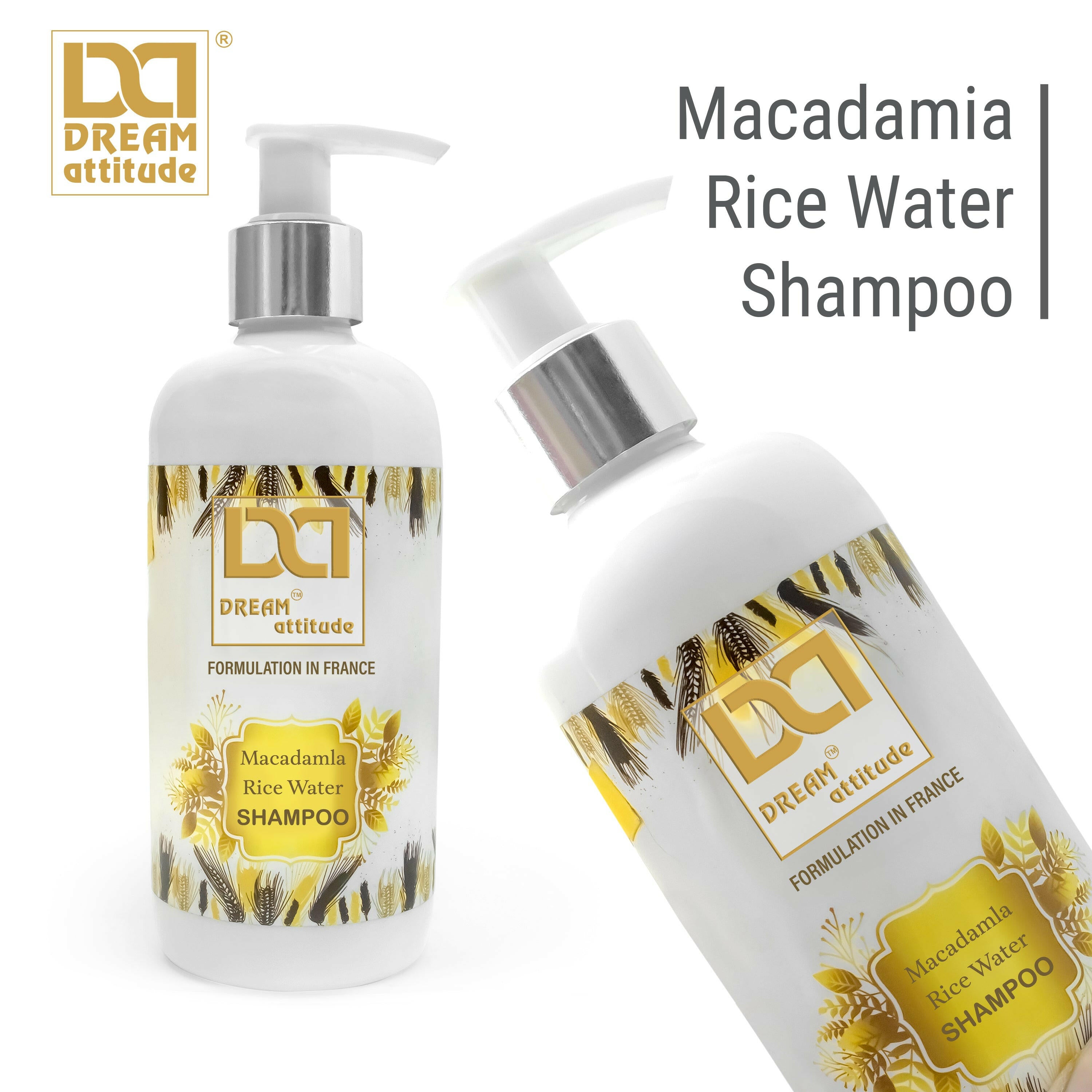Macadamia Rice Water Shampoo – Natural Hair Fall Control & Growth Solution - Image 2 - DREAM Attitude