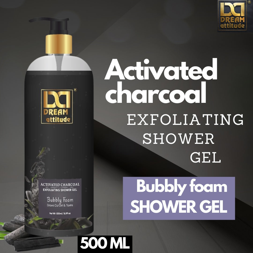 Activated Charcoal Exfoliating Shower Gel (500ml) - Image 5 - DREAM Attitude