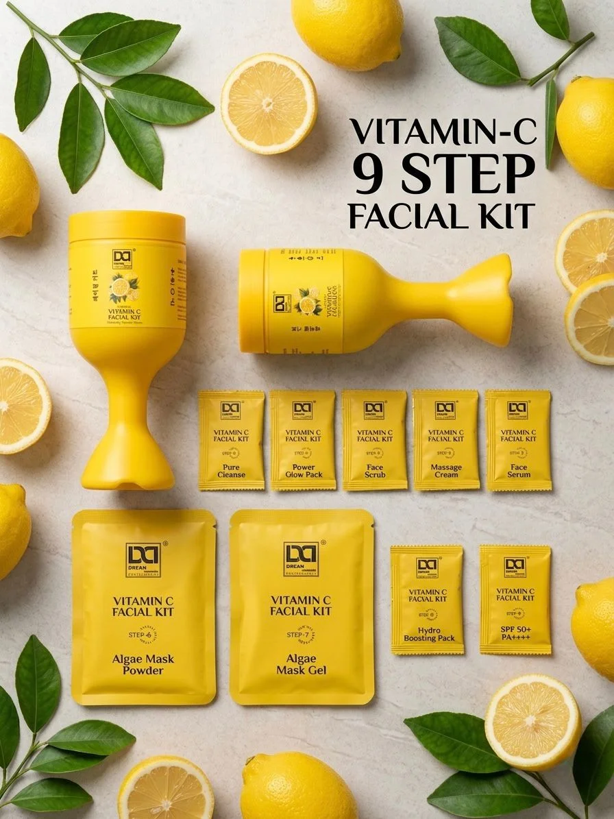 Vitamin C Premium Facial Kit ( 9 Steps)| Complete Brightening Facial for Instant Glow | Smooth, Clear & Radiant Skin Finish at Home - Image 3 - DREAM Attitude