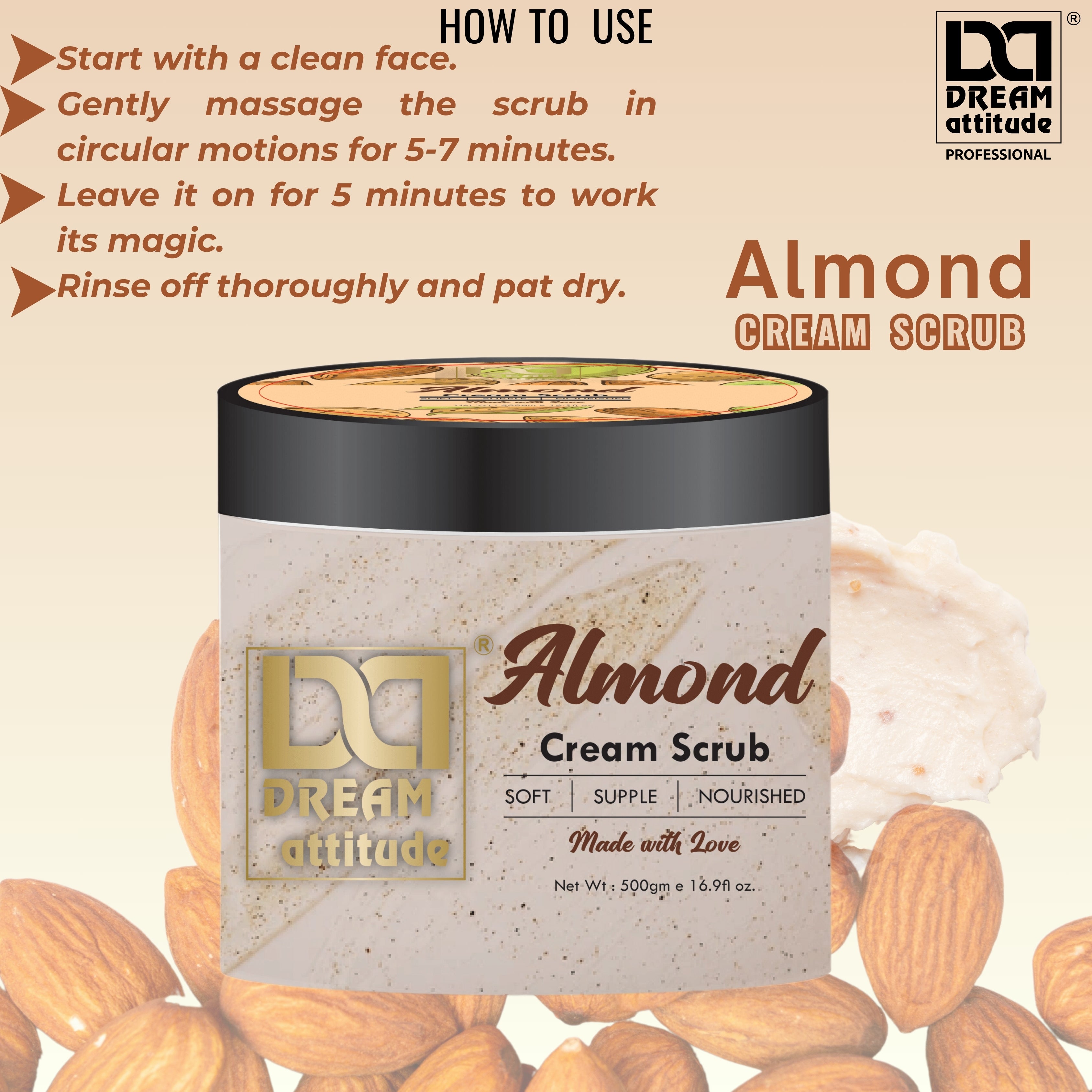 Natural Exfoliating Scrub | Dream Attitude Almond Cream Scrub - Image 5 - DREAM Attitude