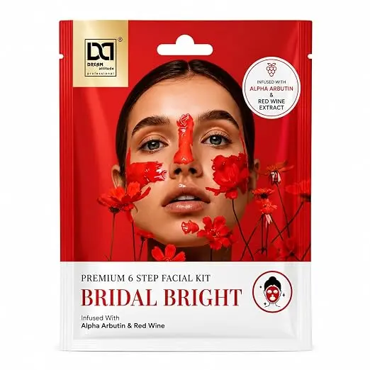 Bridal Bright Premium Facial Kit – Advanced 6 Step Luxury Glow Treatment for Instant Bridal Radiance, Bright Healthy Looking Skin, Smooth Texture & Salon-Like Glass Glow Finish | Dream Attitude - Image 2 - DREAM Attitude