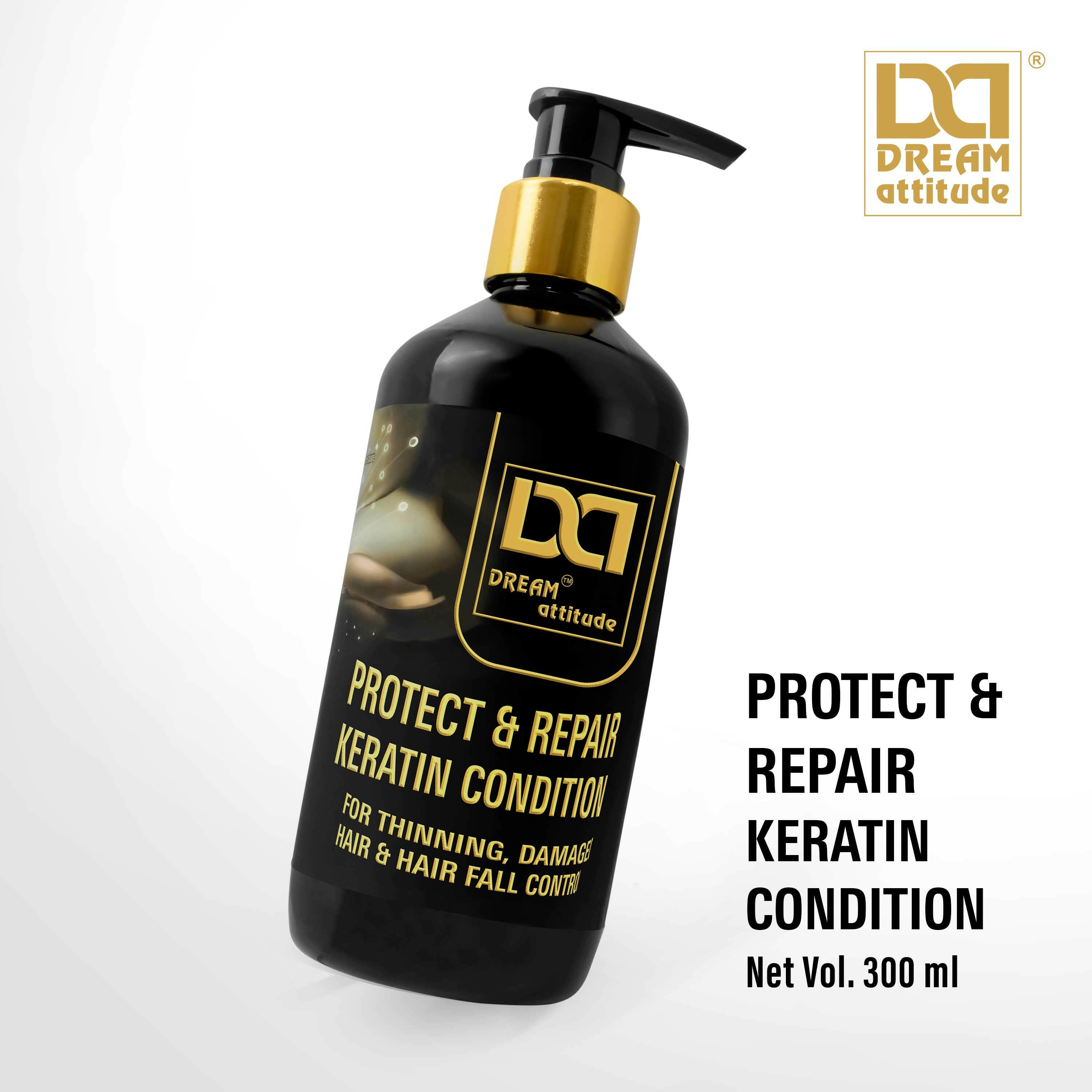 Dream Attitude Protect and Repair Keratin Conditioner - Intense Care for Strong, Beautiful Ha [300ml]           ir 300ML - Image 2 - DREAM Attitude