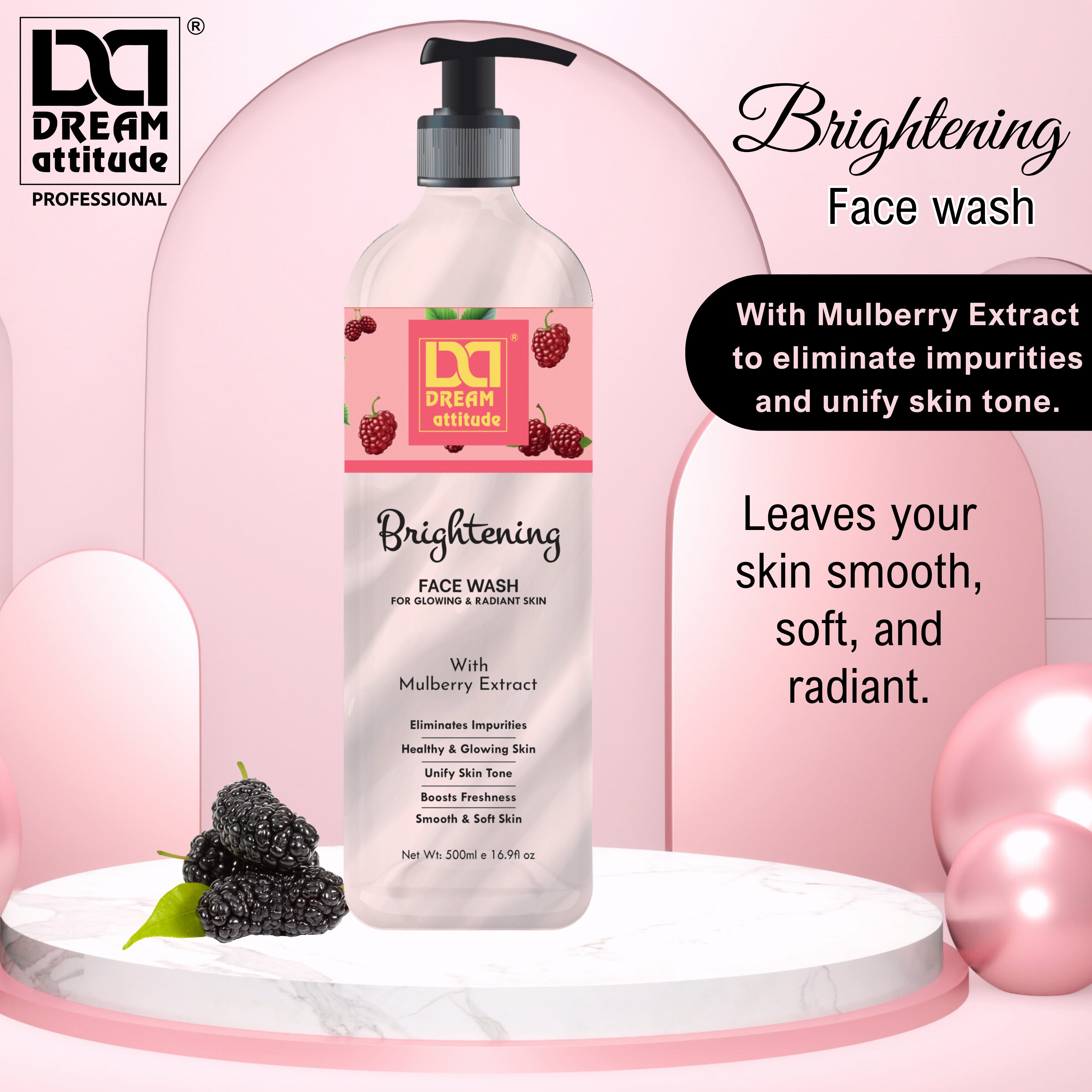 Brightening Face Wash for Glowing Skin with Mulberry Extract - Image 9 - DREAM Attitude