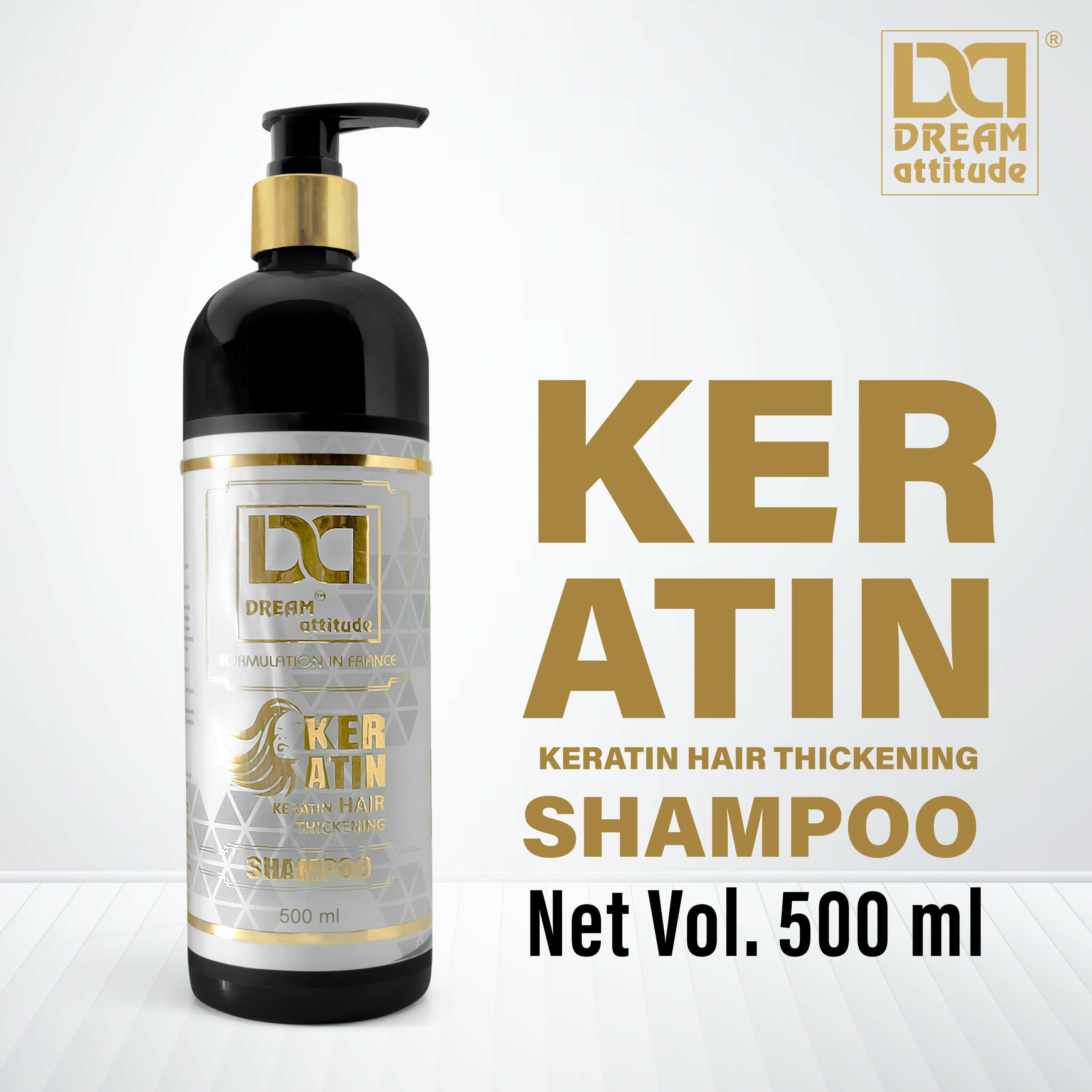 Dream Attitude Keratin Hair Thickening Shampoo - Transform Your Hair with Volume and Strength