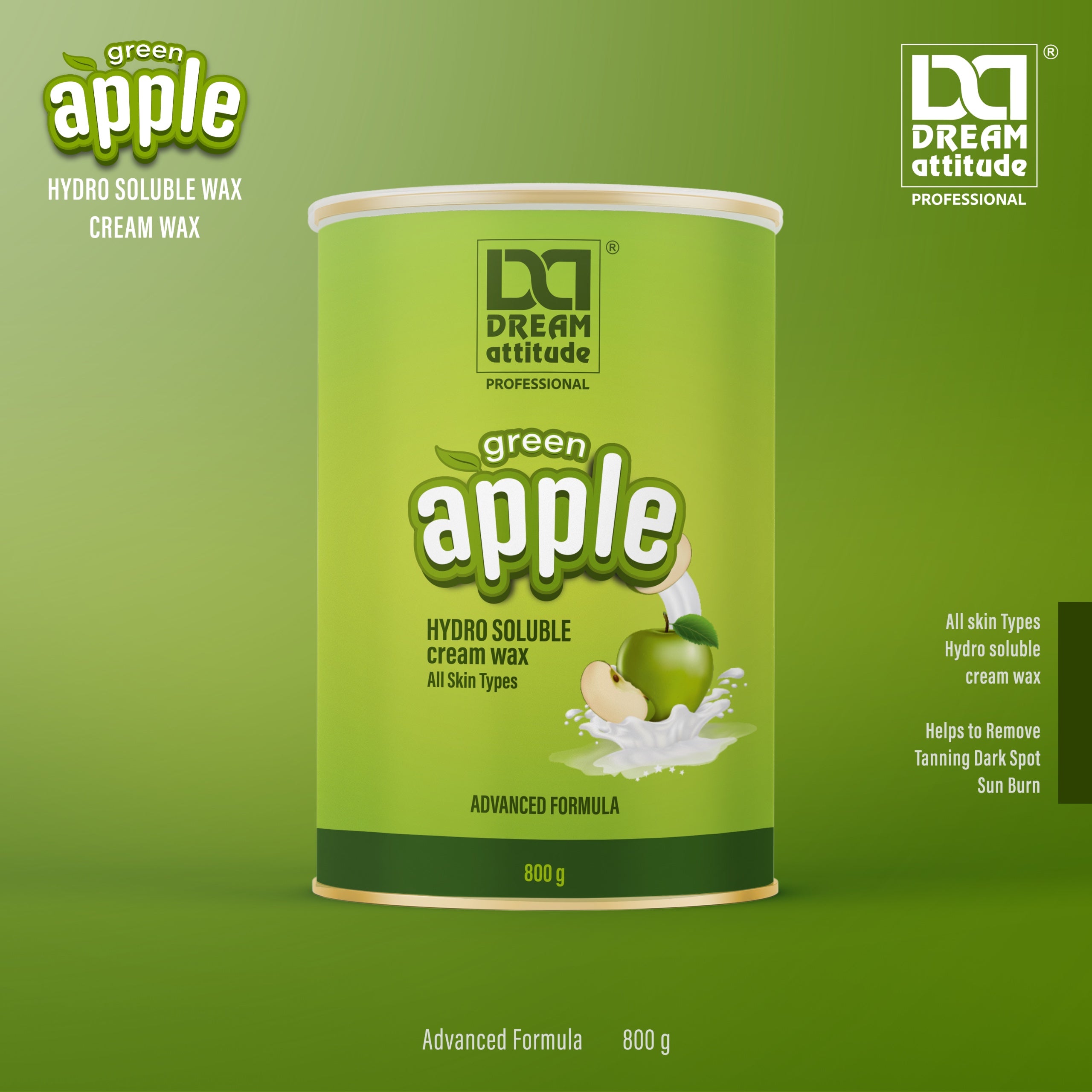 Introducing our latest creation, DREAM Attitude Green Apple Hydro Soluble Cream Wax - Image 2 - DREAM Attitude