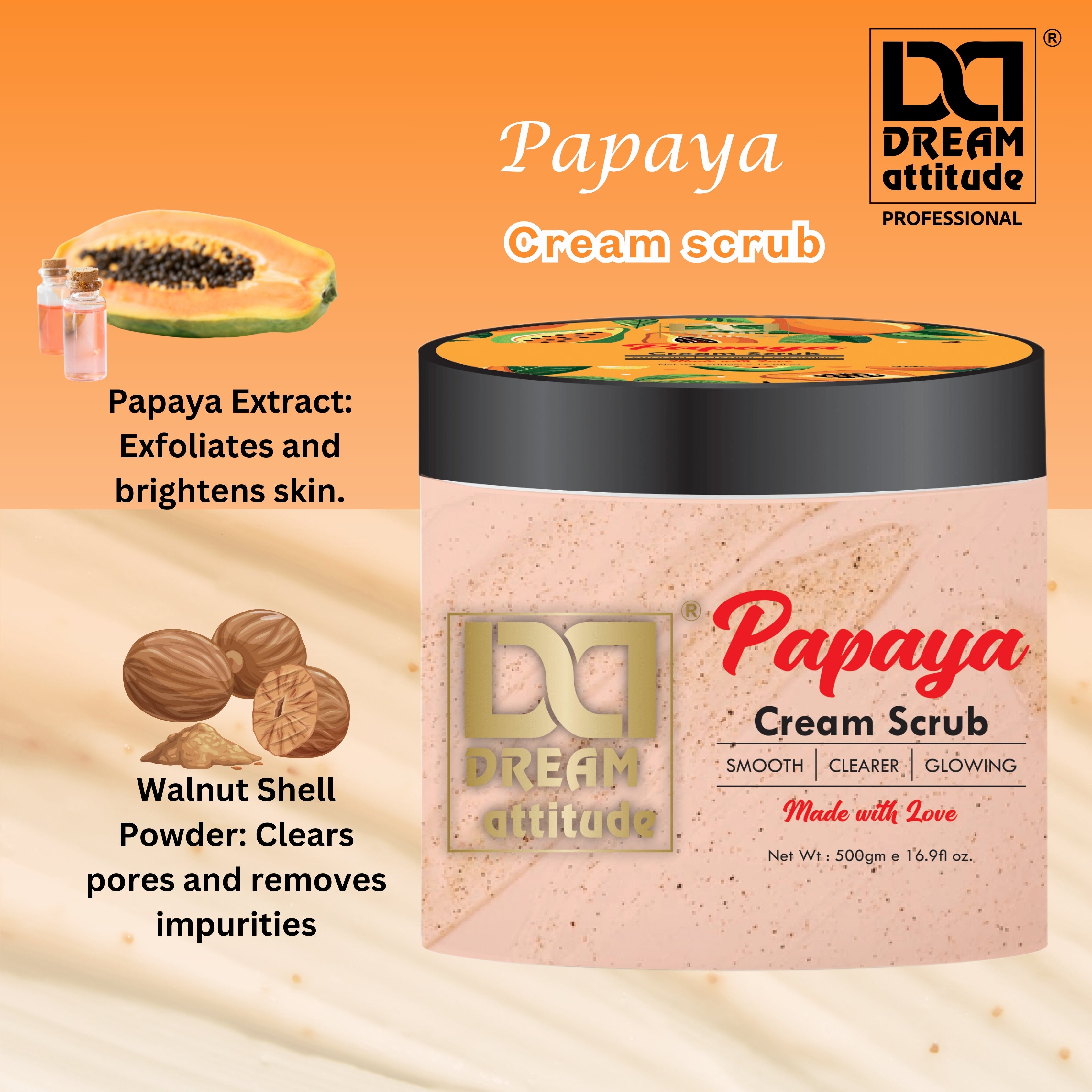 Papaya Cream Scrub – Natural Exfoliating Scrub for Smooth, Radiant Skin - Image 7 - DREAM Attitude