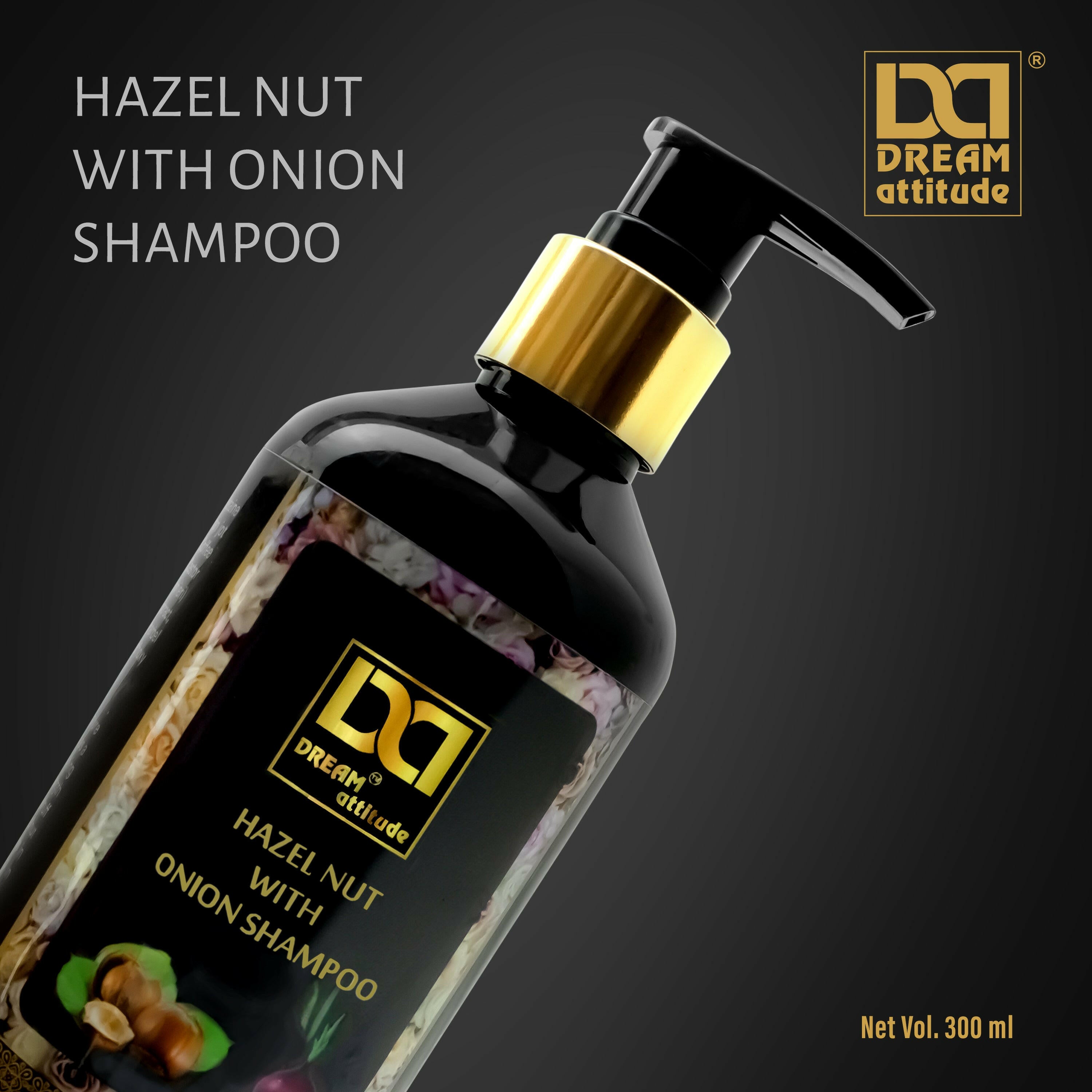 Dream Attitude Hazelnut with Onion Shampoo - Nourish, Revitalize, and Grow Naturally [300ml] - Image 2 - DREAM Attitude