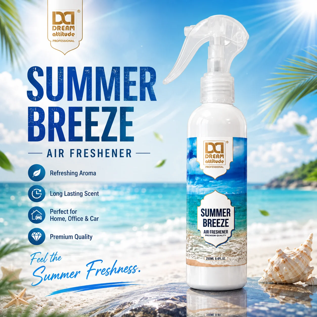 Dream Attitude Premium Summer Breeze Air Freshener – 250 ml - Image 2 - DREAM Attitude