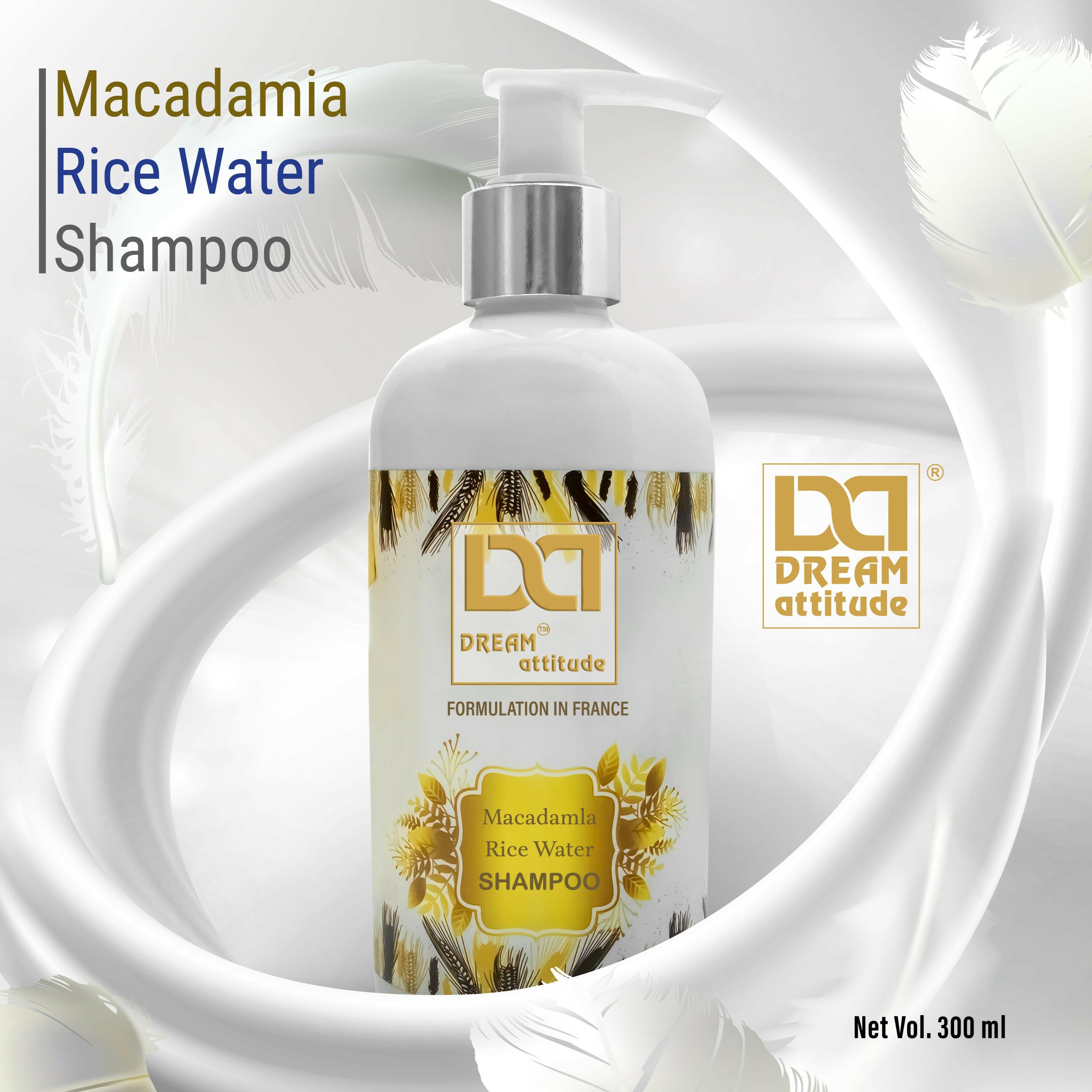 Macadamia Rice Water Shampoo – Natural Hair Fall Control & Growth Solution - Image 3 - DREAM Attitude
