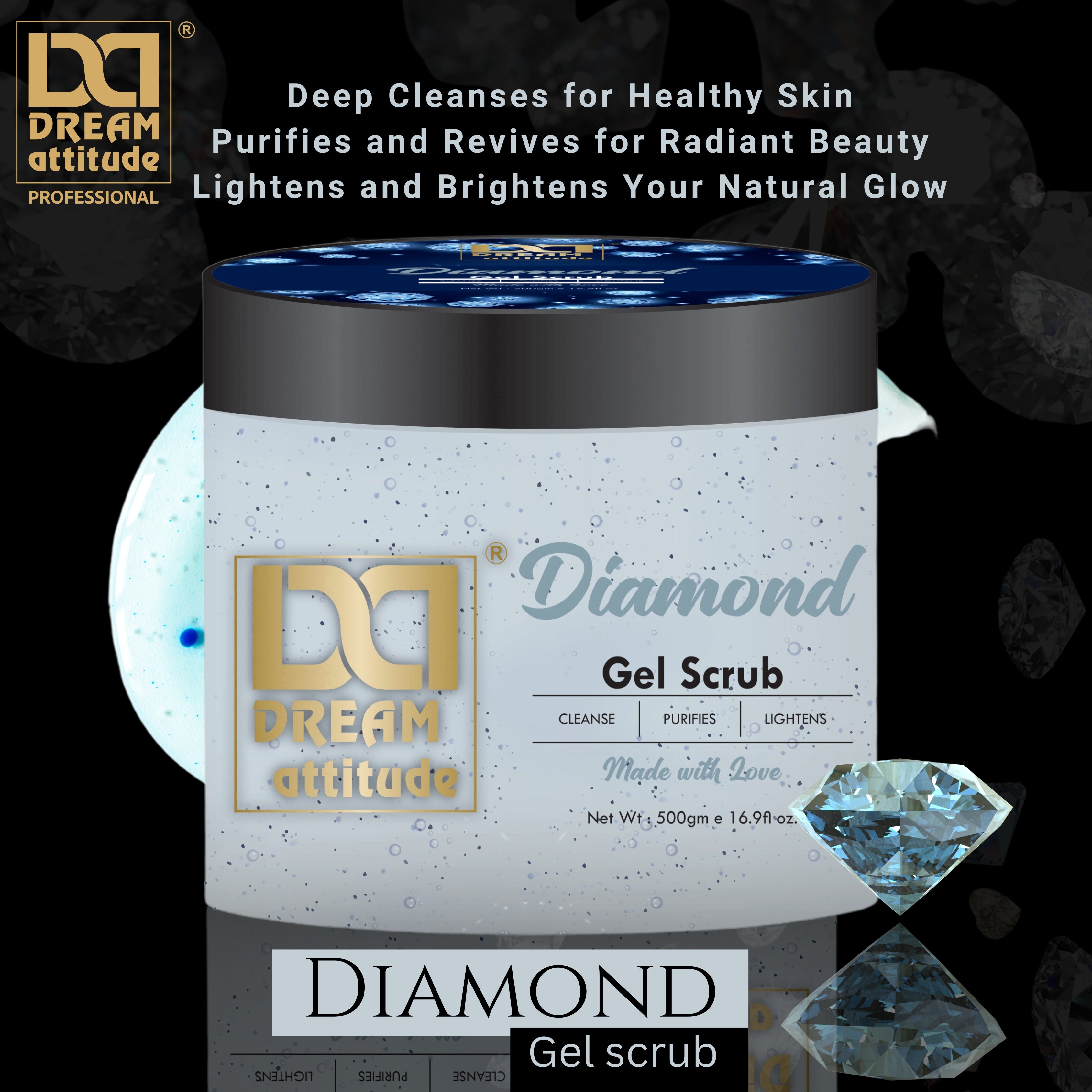 Exfoliating Scrub for Face - Diamond Gel Scrub | Natural Skincare - Image 10 - DREAM Attitude