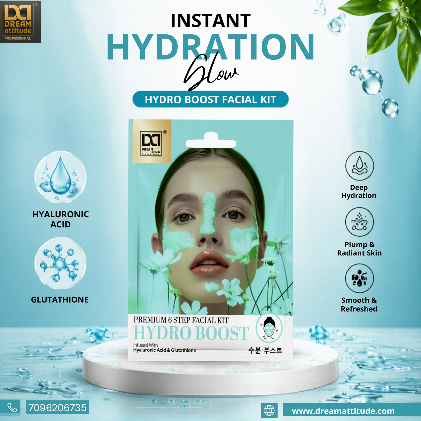 Hydro Boost Facial Kit – 6 Step Hydration Treatment for Deep Moisture, Plump Smooth Skin & Fresh Radiant Glow | Dream Attitude - Image 3 - DREAM Attitude