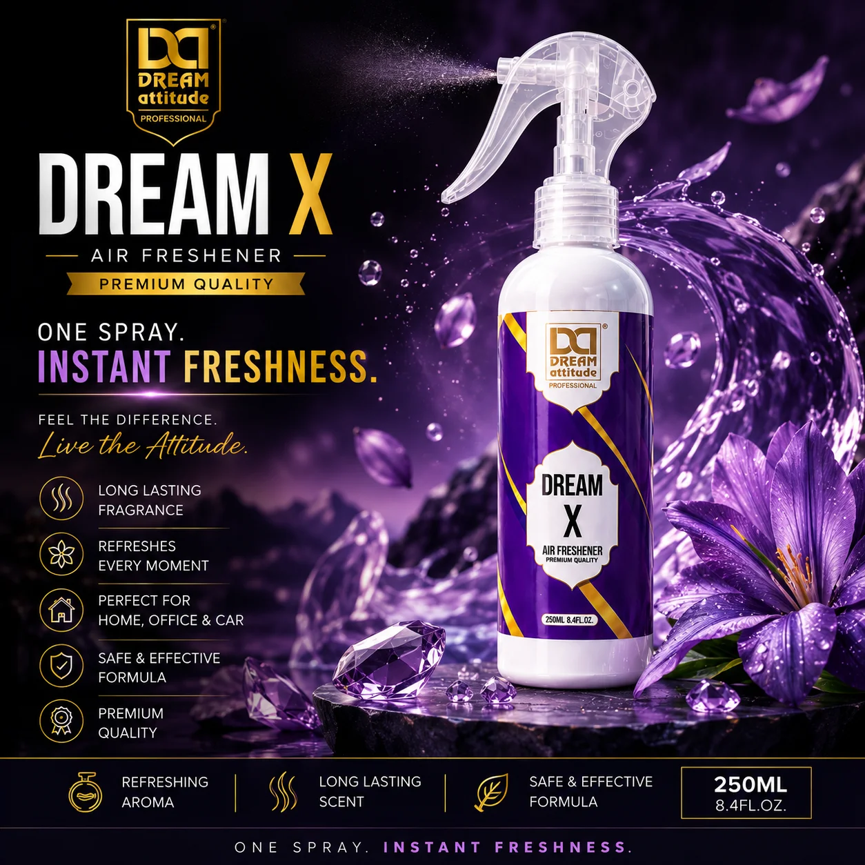 Dream Attitude Premium Dream X Air Freshener – 250 ml - Image 2 - DREAM Attitude