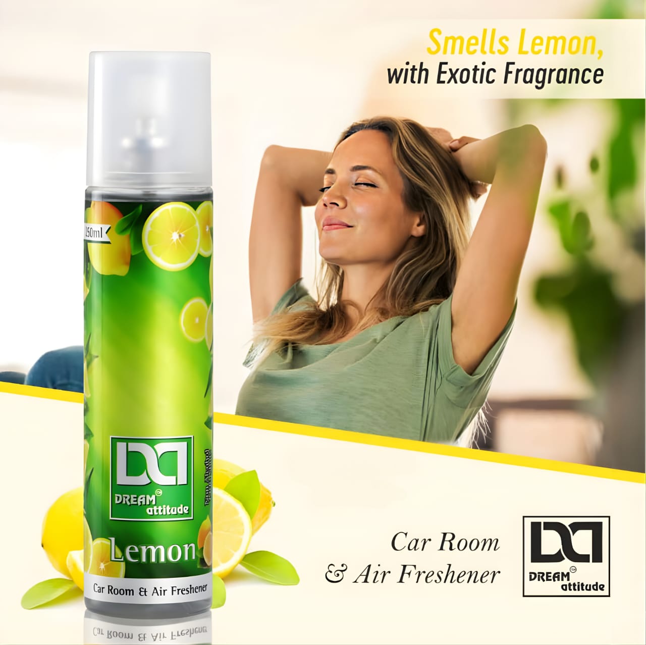 DREAM attitude Lemon Air Freshener: Zesty Citrus Burst for Everyday Vitality