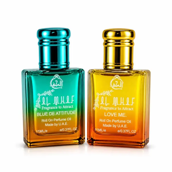 Attar Perfume Oil Combo Pack of 2 | Blue De Attitude & Love Me | Alcohol Free Long Lasting Unisex Perfume | Fresh Sweet Balanced Fragrance | Roll On Pocket Perfume for Men & Women | Travel Friendly