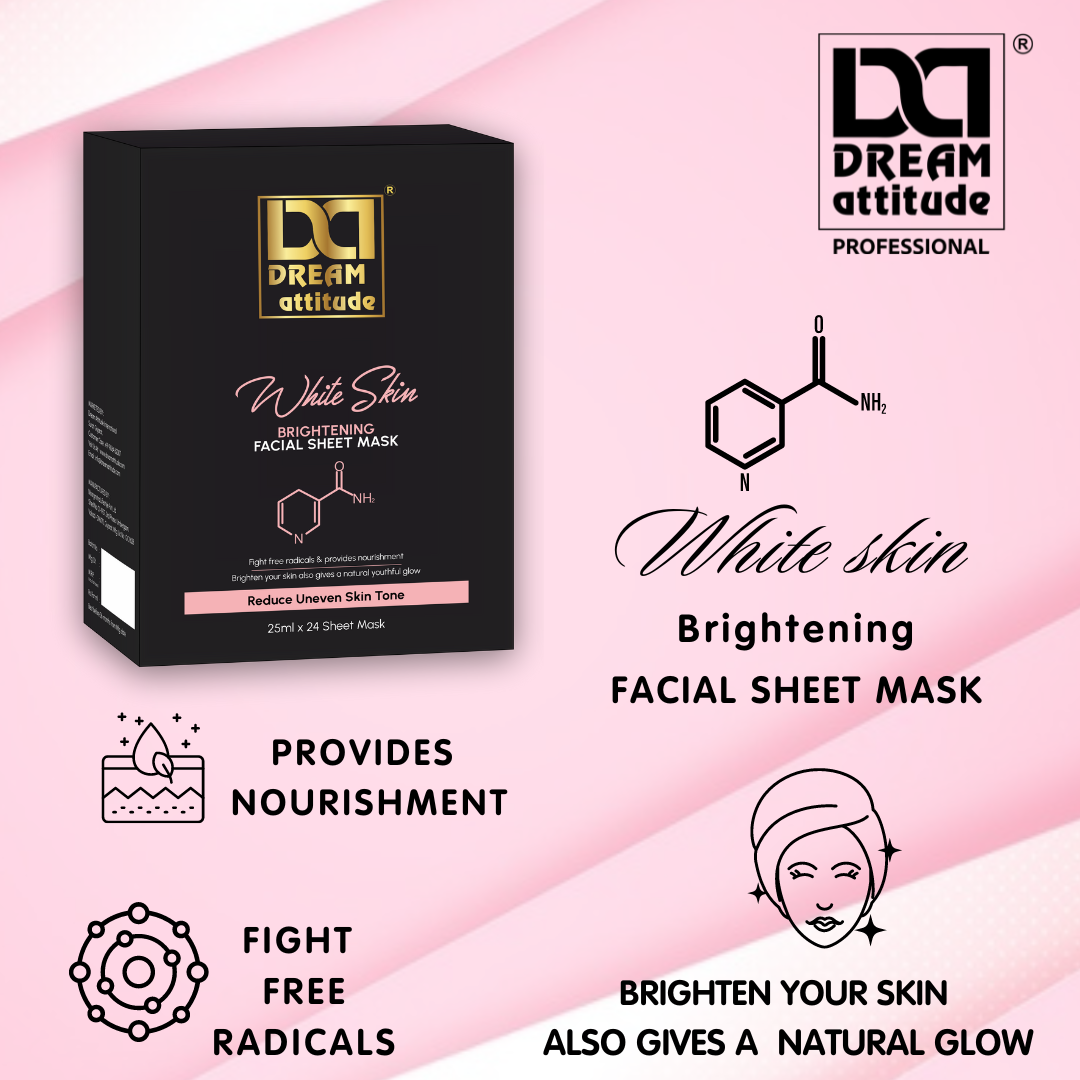 White Skin Brightening Facial Sheet Mask - Image 4 - DREAM Attitude