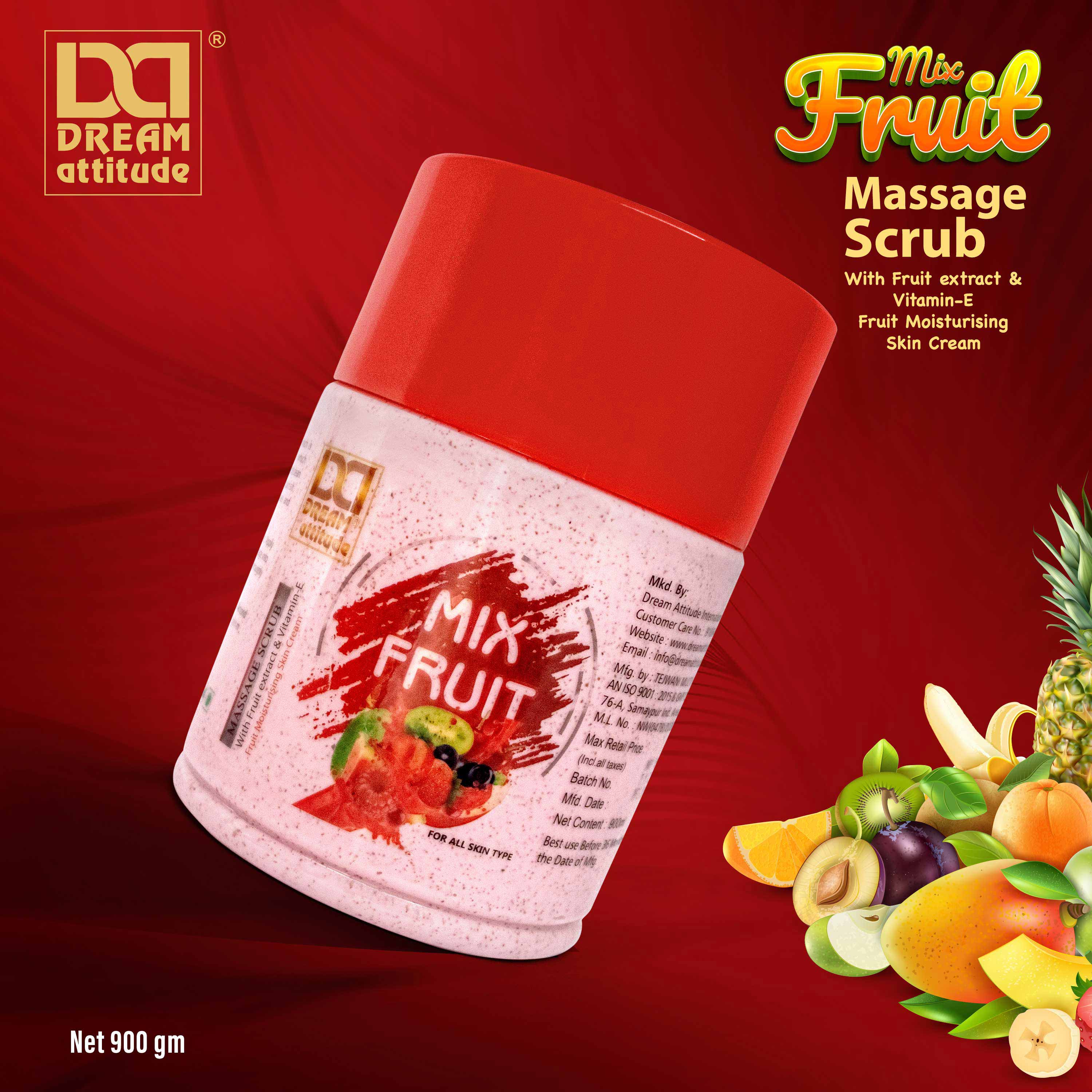 DREAM attitude Mix Fruit Massage Scrub: Fruity Skincare for a Radiant Complexion - Image 2 - DREAM Attitude