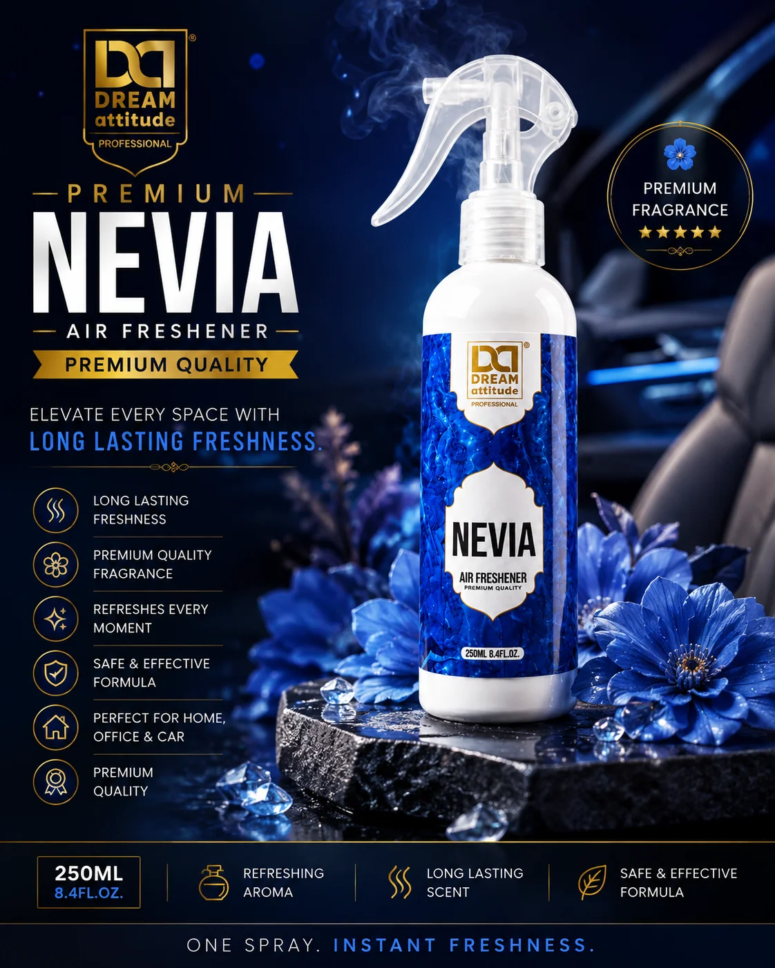 Dream Attitude Premium Nevia Air Freshener – 250 ml - Image 2 - DREAM Attitude