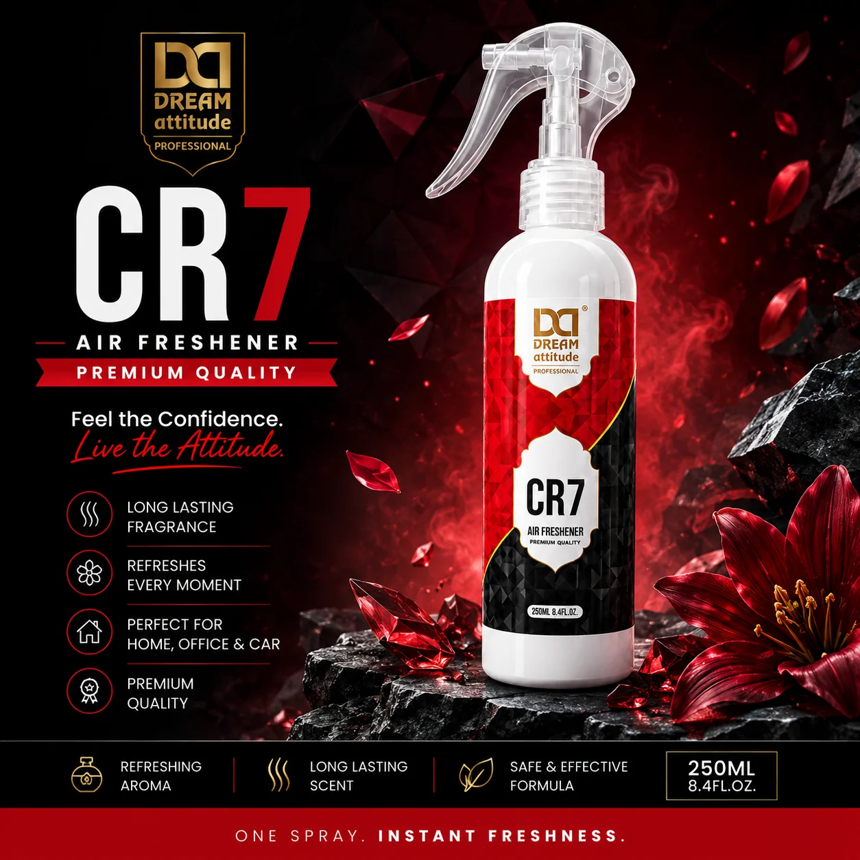 Dream Attitude Premium CR7 Air Freshener – 250 ml - Image 2 - DREAM Attitude